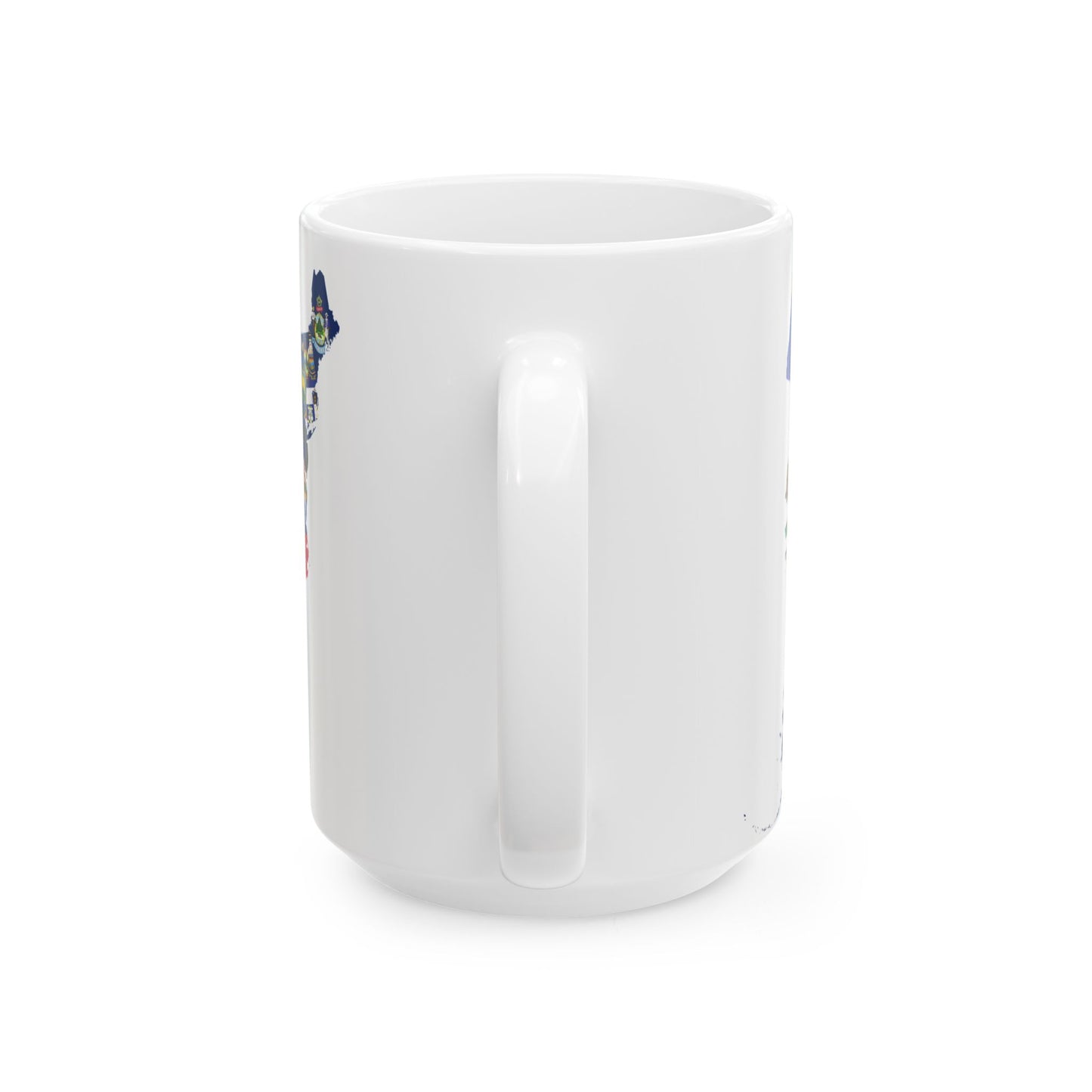 Flag-map of the 50 states of the United States (United States) White Coffee Mug