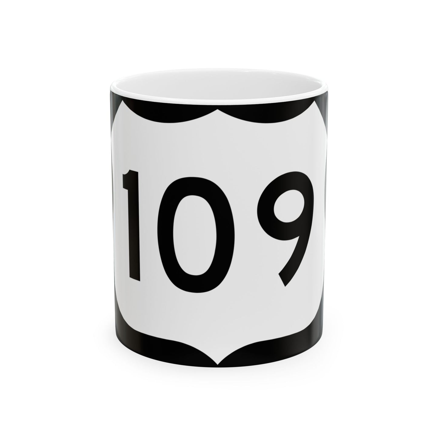 US 109 NY (New York) (Road Sign) White Coffee Mug