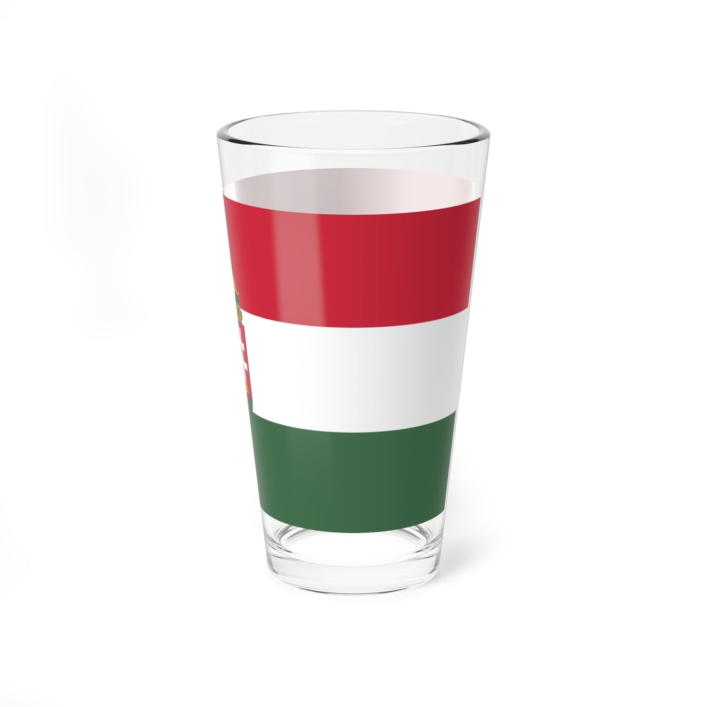 Flag of Hungary with arms state (Hungary) Pint Glass 16oz