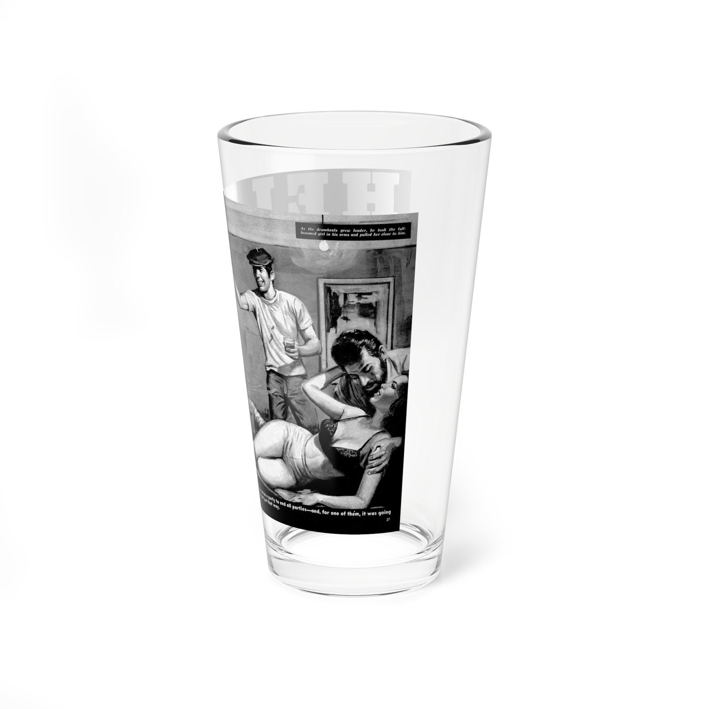 Hell In A Blue Bikini, Man's Daring, November 1962 - Pint Glass 16oz
