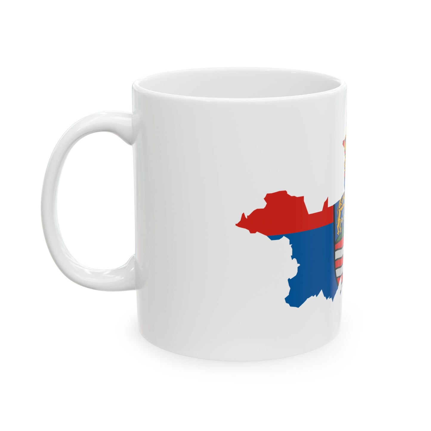 Flag-map of Gyor-Moson-Sopron County (Hungary) White Coffee Mug