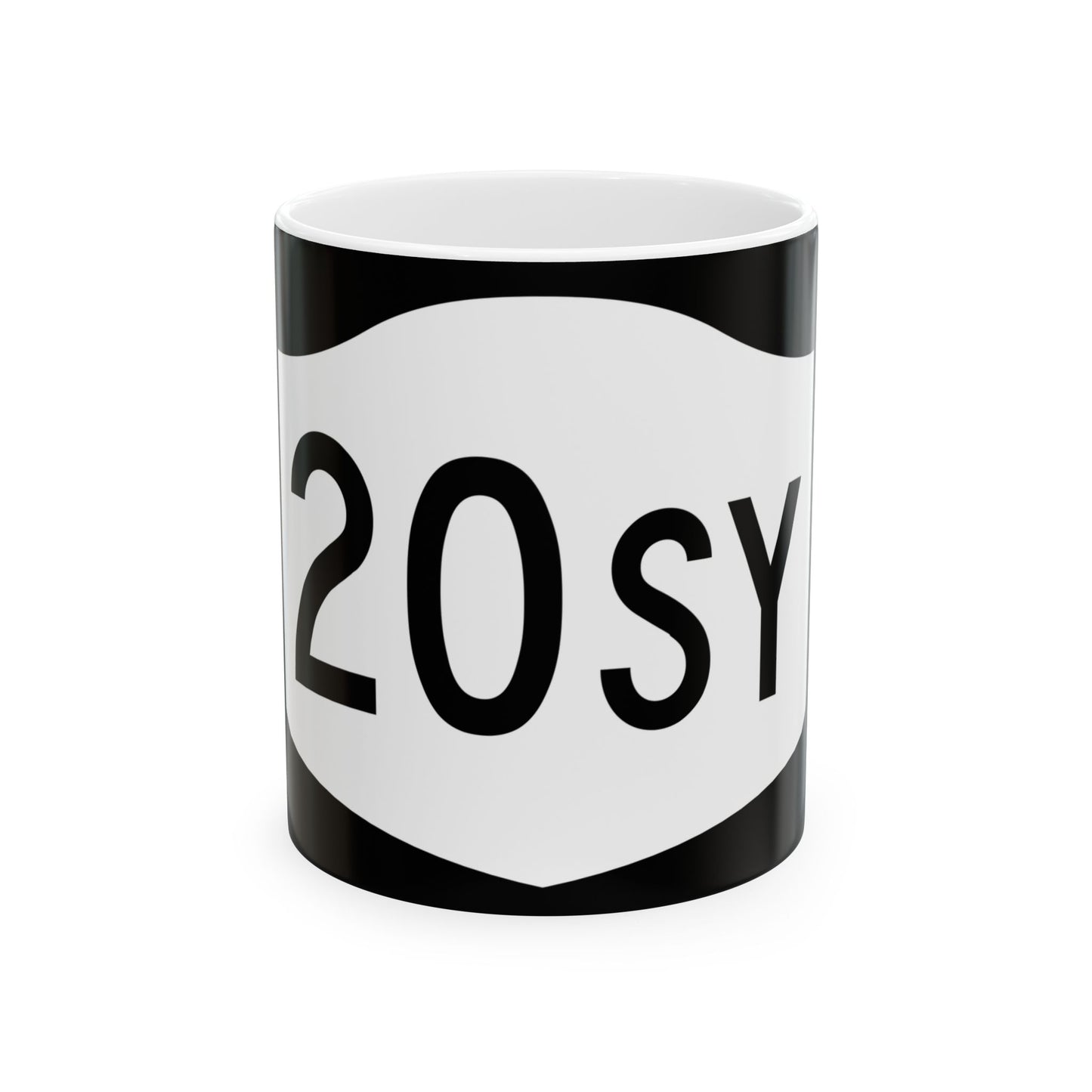 NY-20SY (New York) (Road Sign) White Coffee Mug