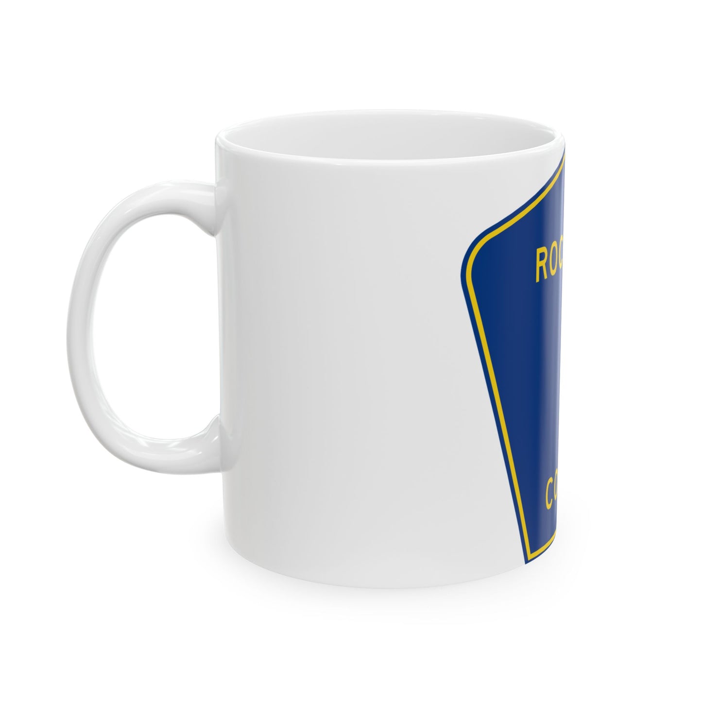 Rockland County 1 (New York) (Road Sign) White Coffee Mug