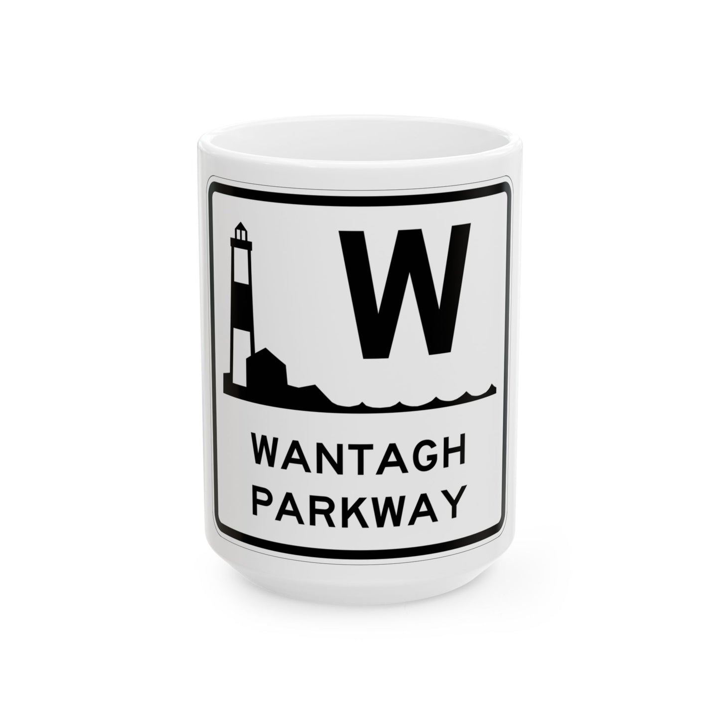 Wantagh Pkwy Shield (New York) (Road Sign) White Coffee Mug