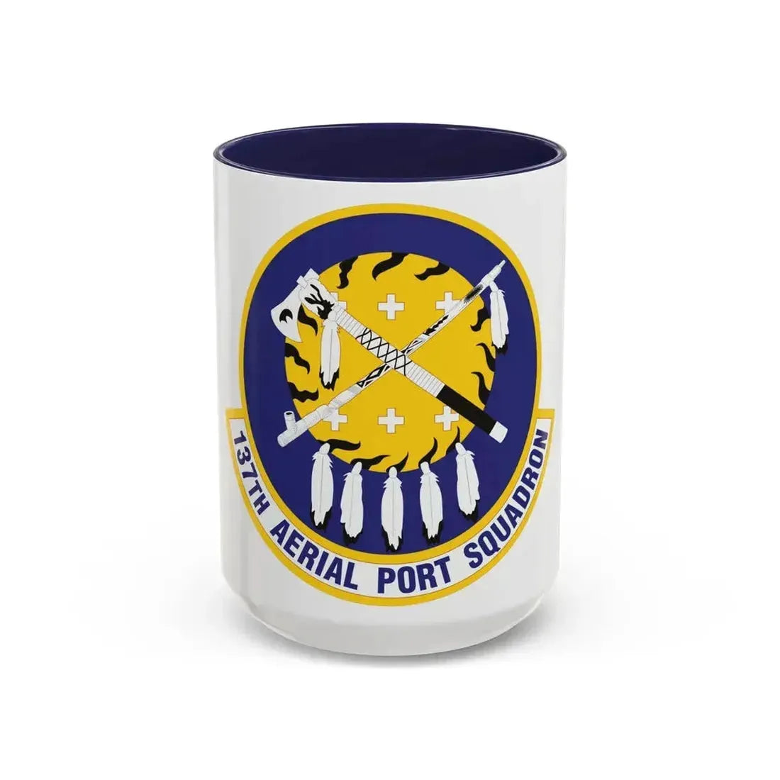 137th Aerial Port Squadron (U.S. Air Force) Accent Coffee Mug 15oz Navy - Go Mug Yourself