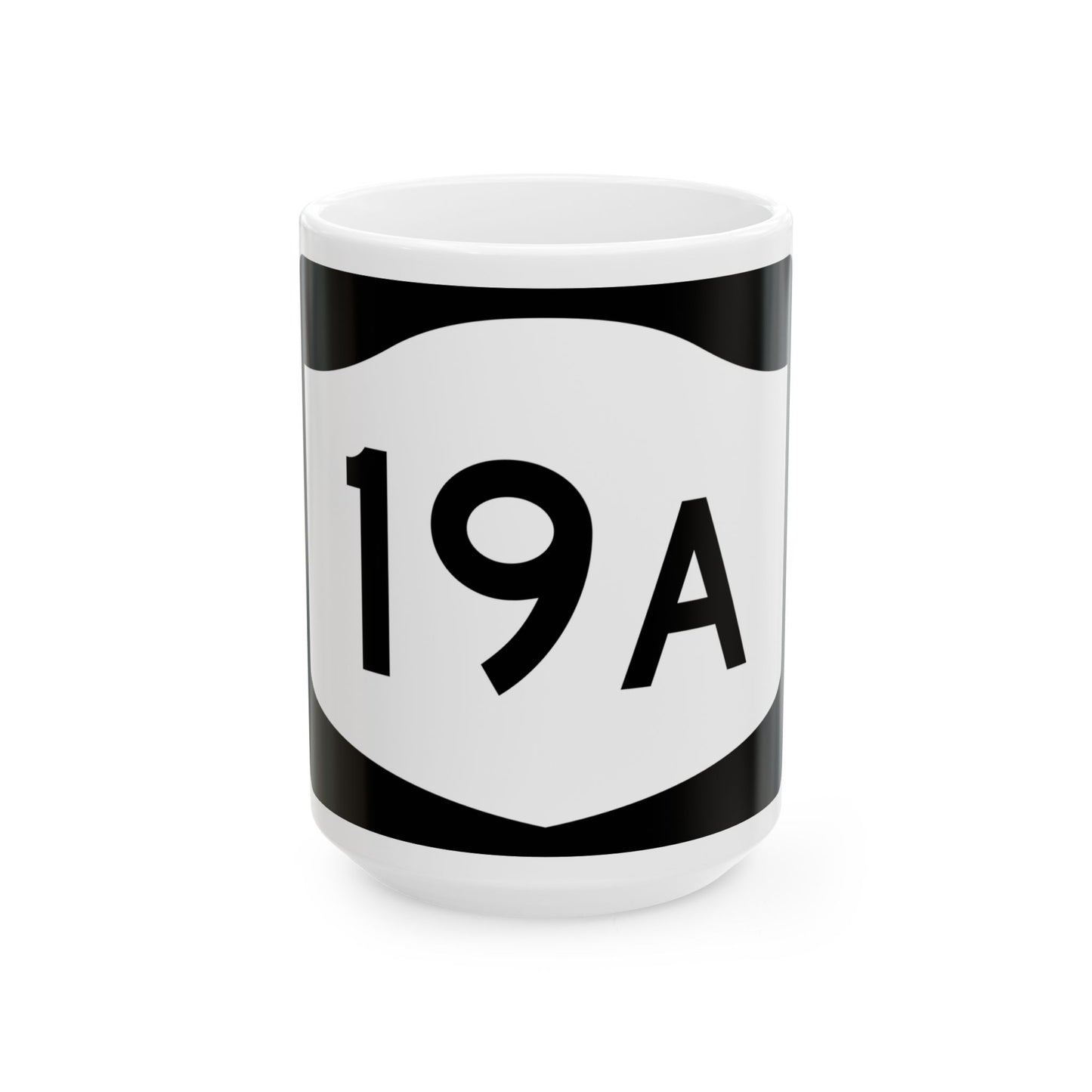 NY-19A (New York) (Road Sign) White Coffee Mug