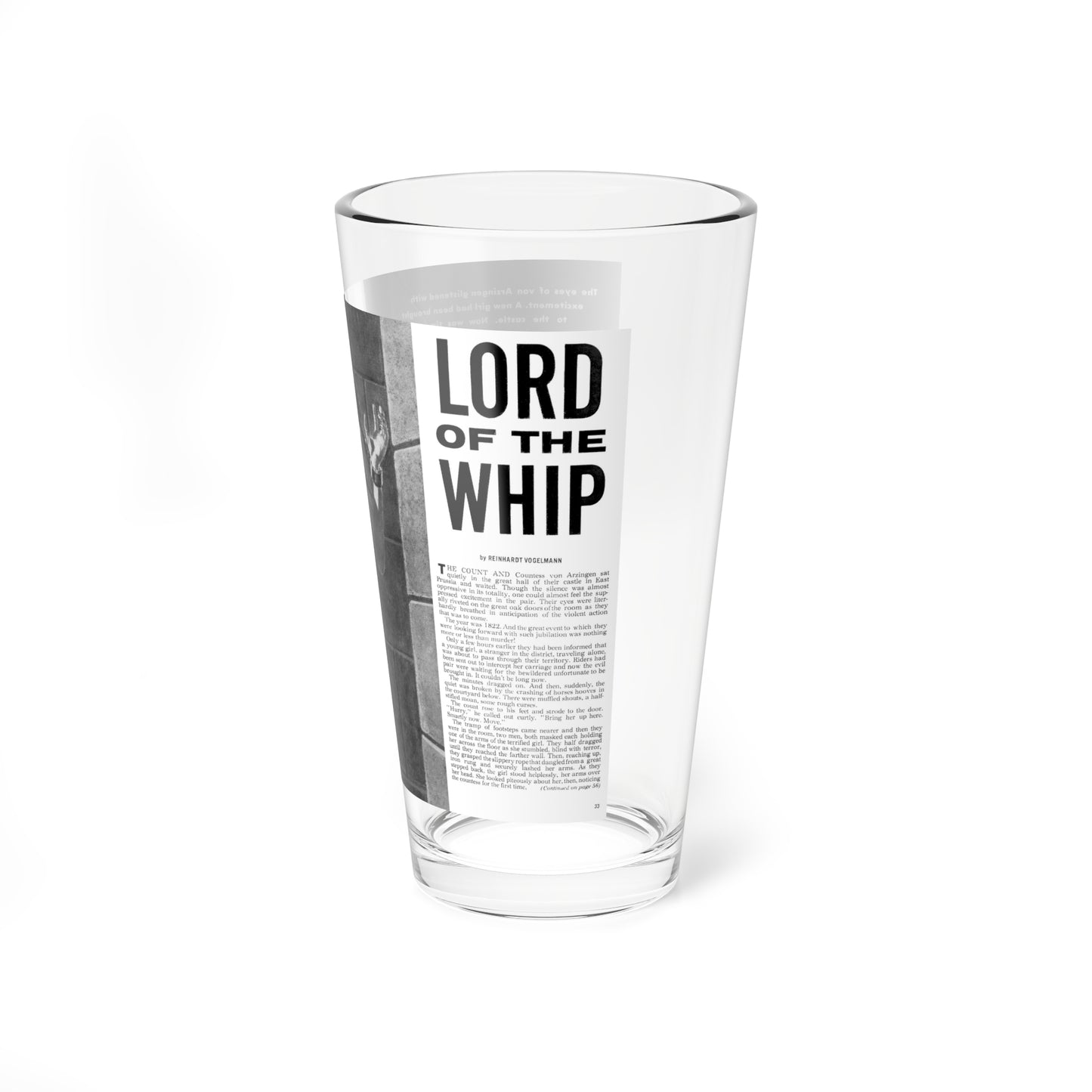 Lord Of The Whip, Man's Adventure, December 1964 - Pint Glass 16oz