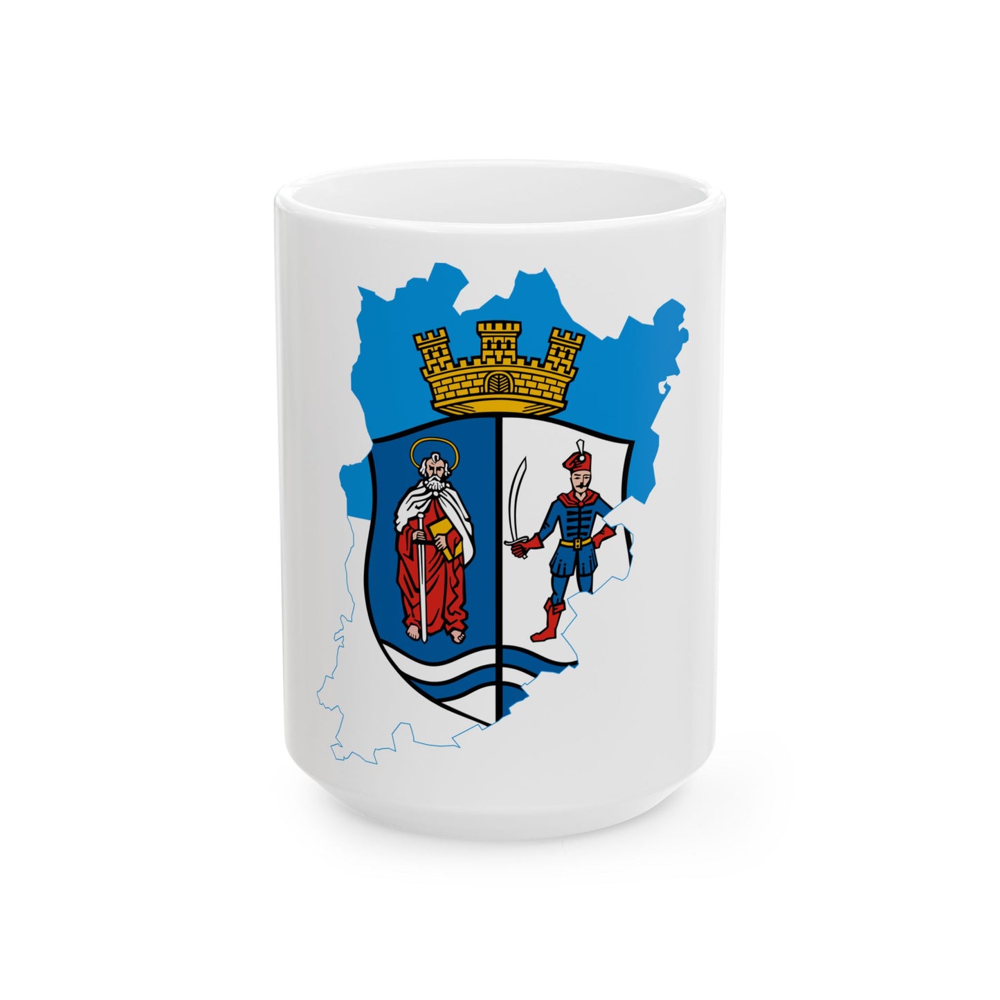 Flag-map of Bacs-Kiskun County (Hungary) White Coffee Mug
