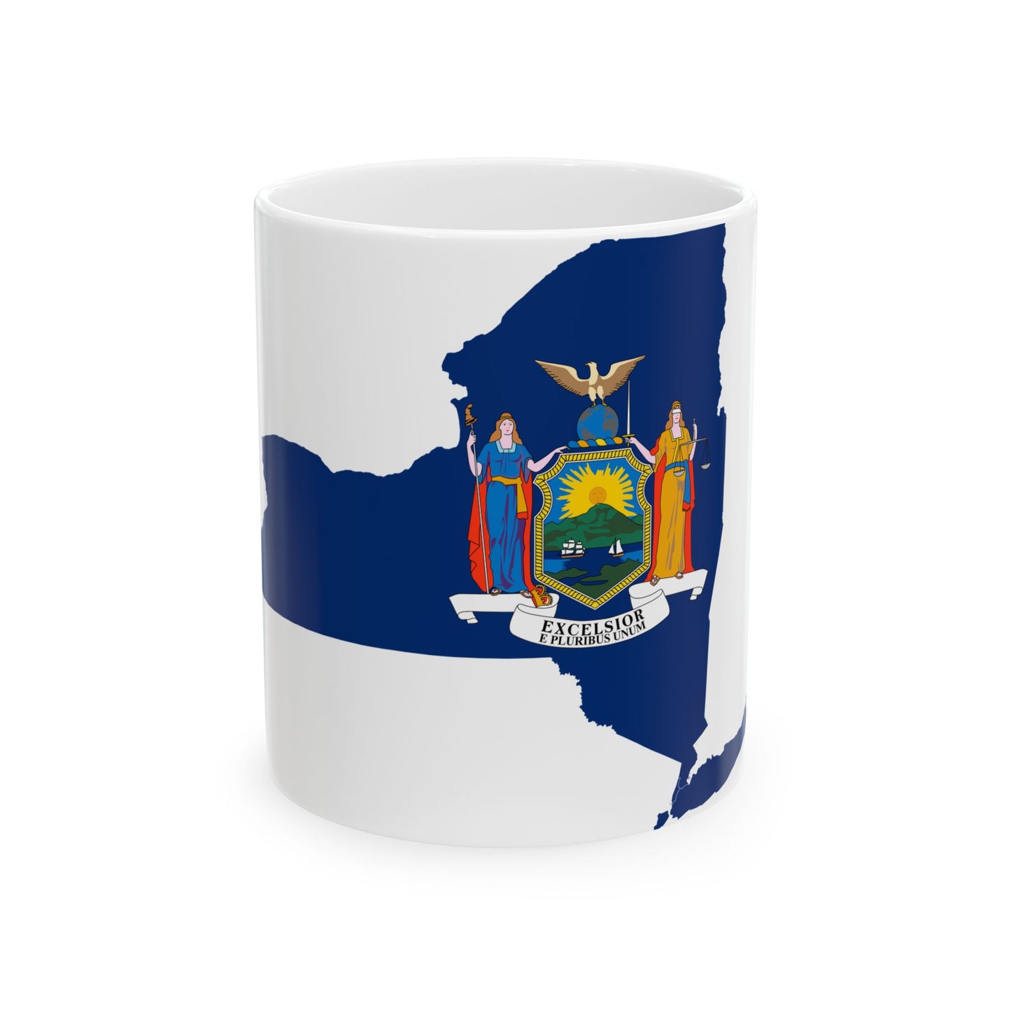 Flag-map of New York (United States) White Coffee Mug