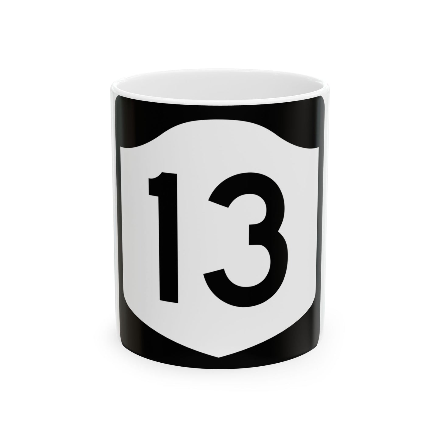 NY-13 (New York) (Road Sign) White Coffee Mug