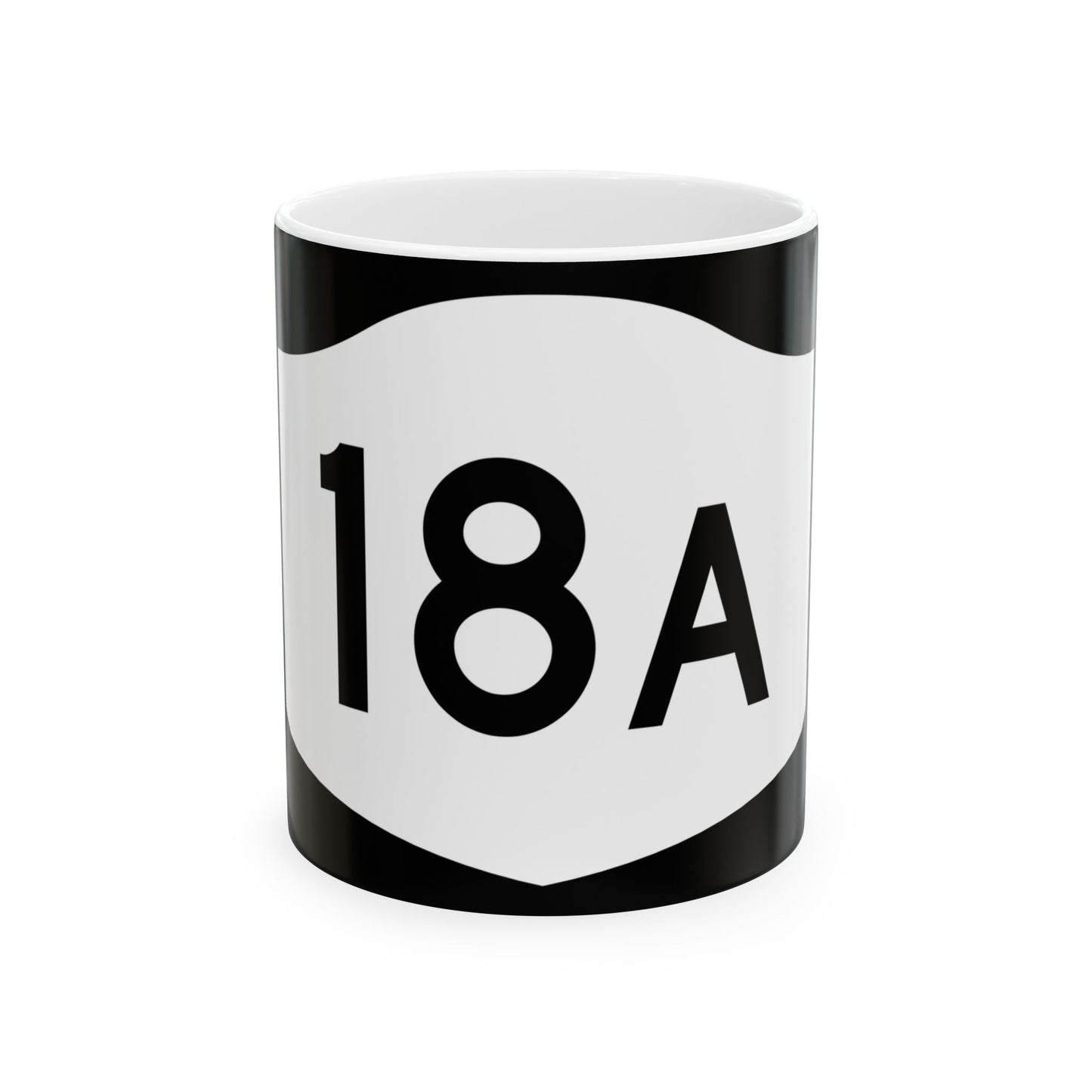 NY-18A (New York) (Road Sign) White Coffee Mug