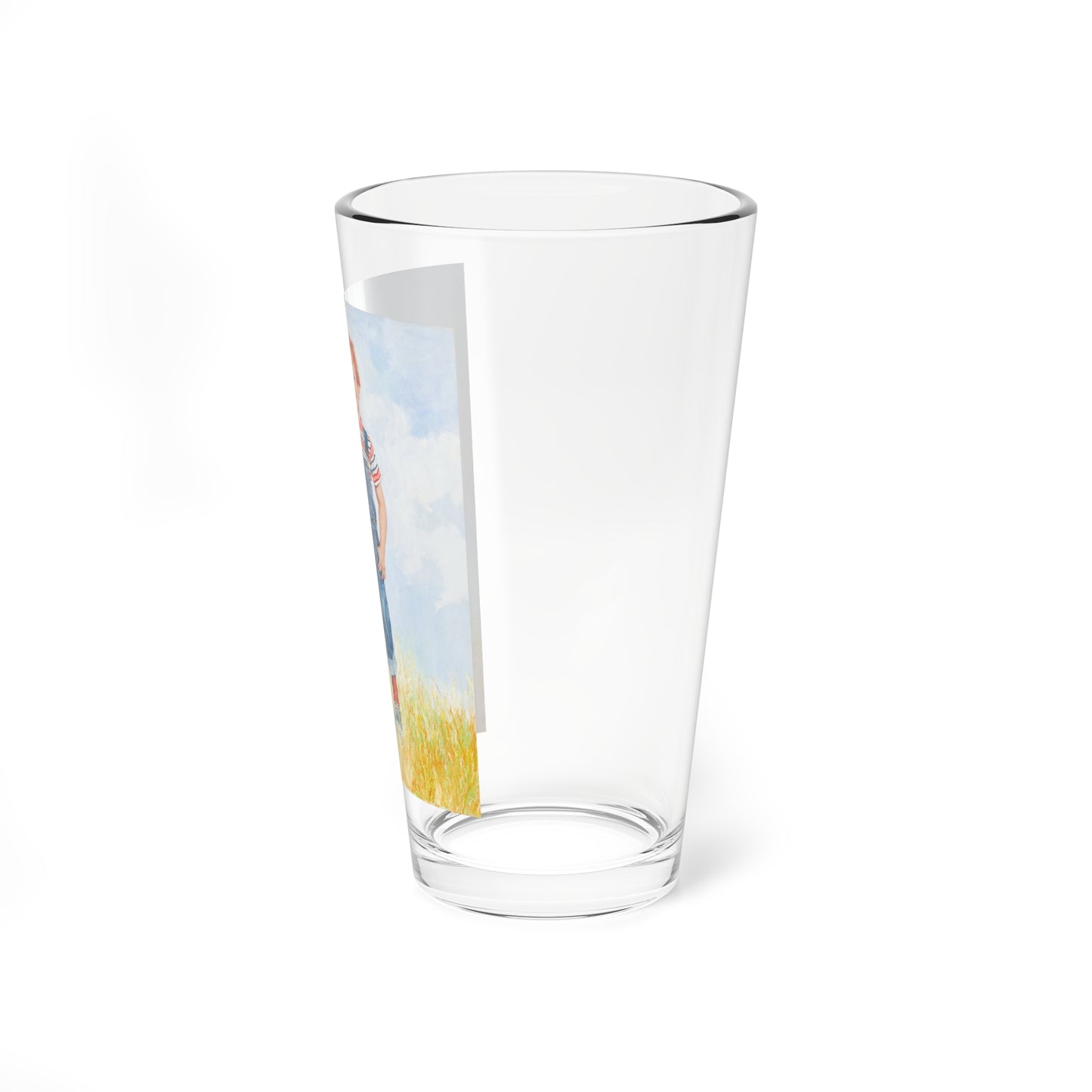 Little Boy Standing in a Field - Pint Glass 16oz