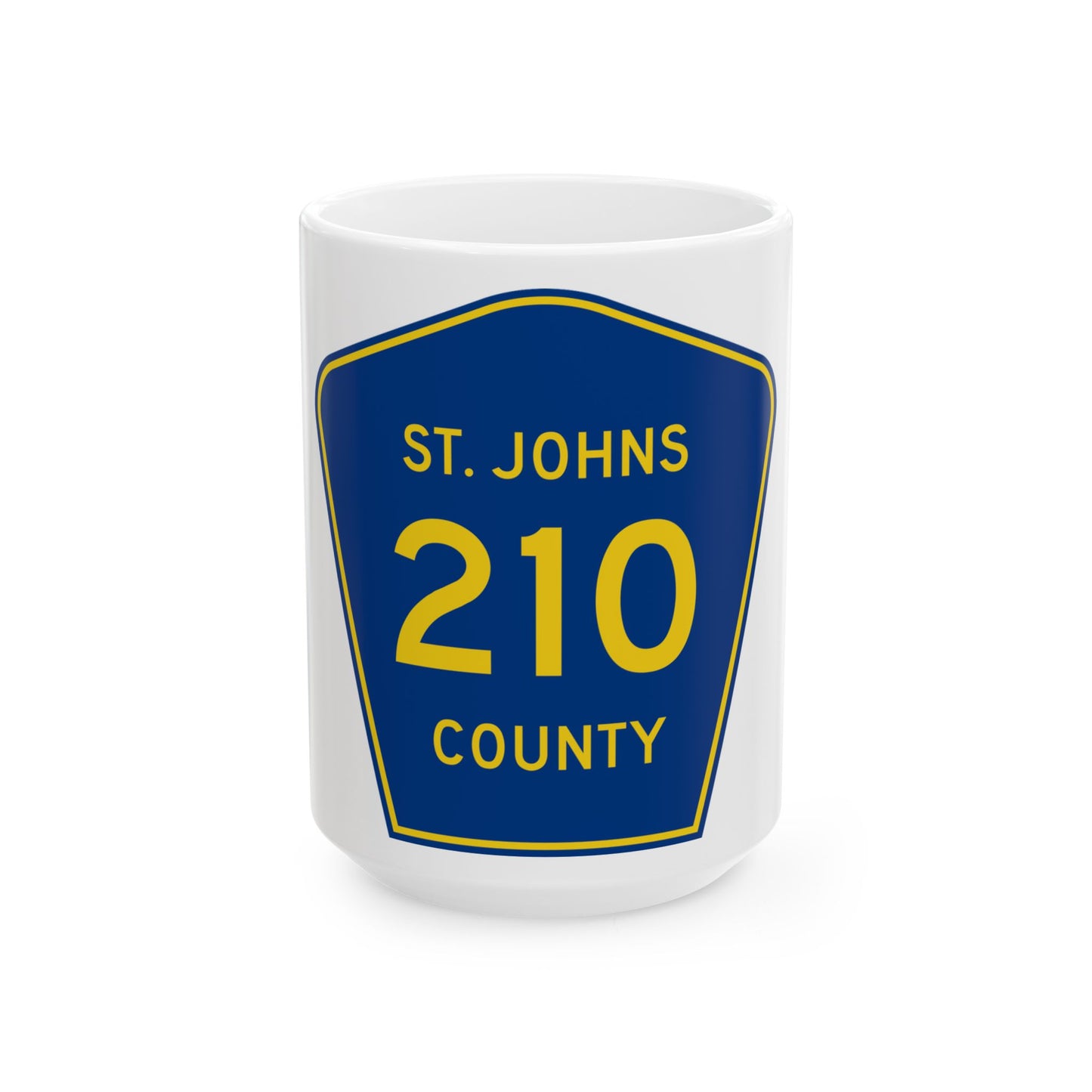 St. Johns County 210 (Florida) (Road Sign) White Coffee Mug
