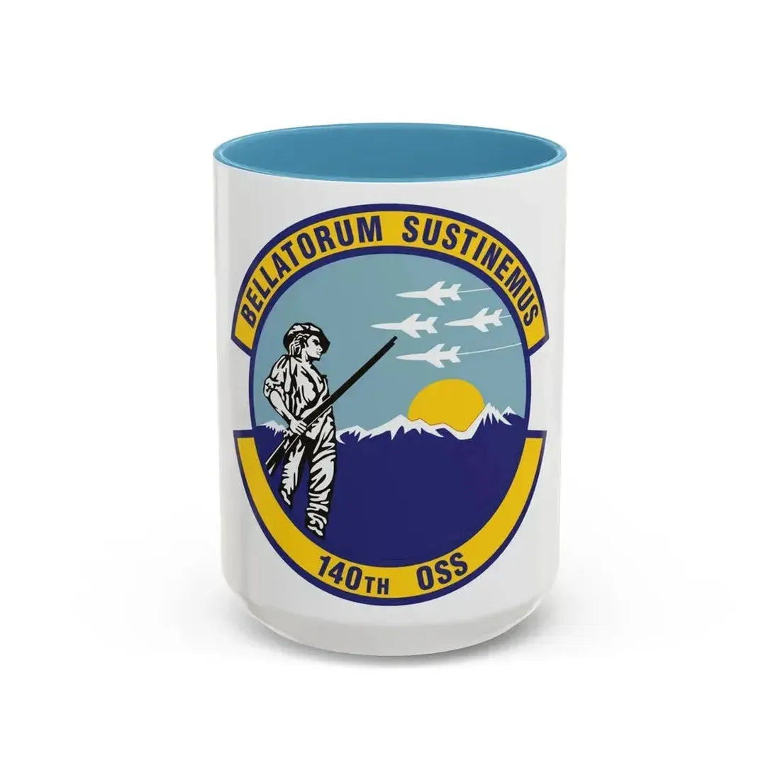 140th Operations Support Squadron (U.S. Air Force) Accent Coffee Mug 15oz Light Blue - Go Mug Yourself