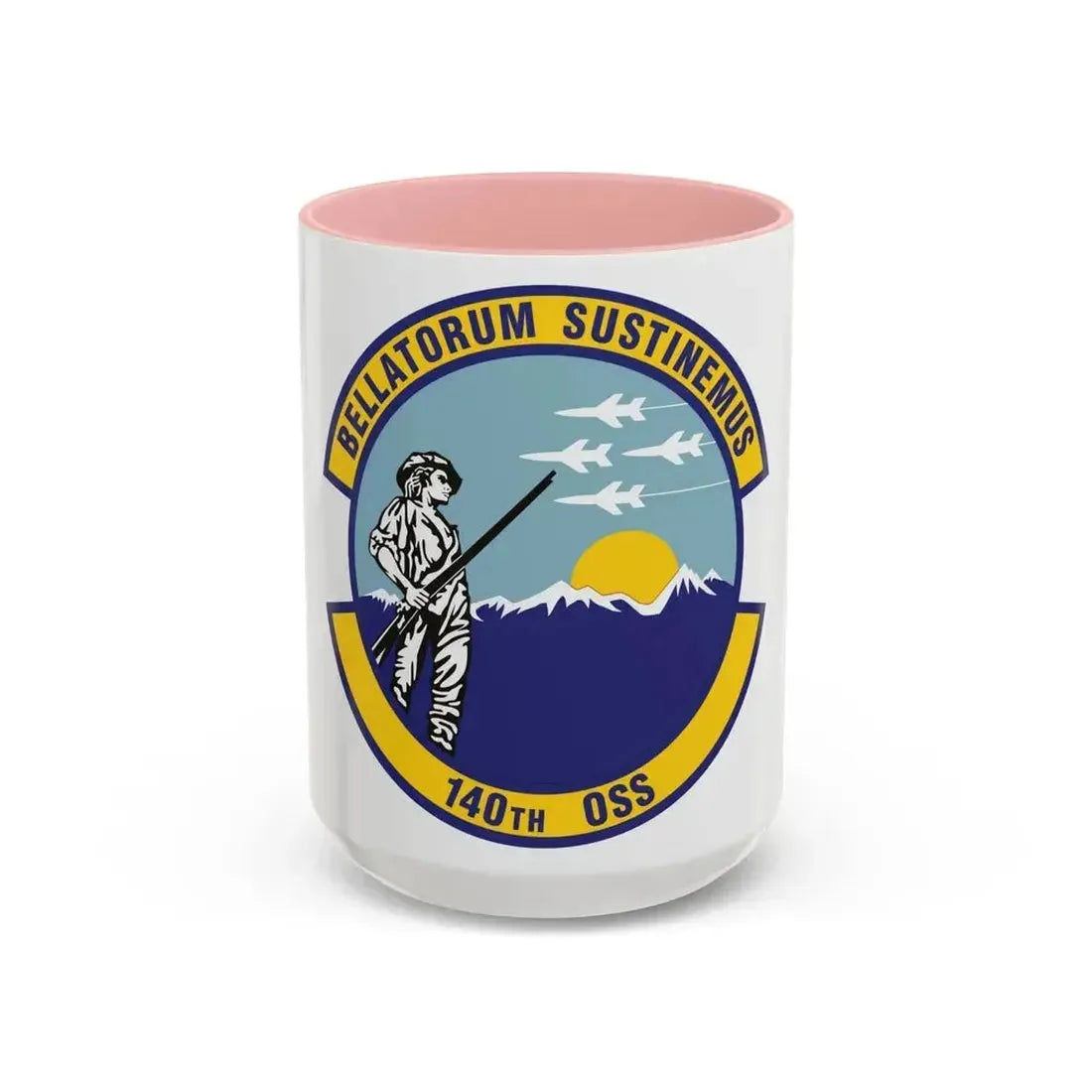 140th Operations Support Squadron (U.S. Air Force) Accent Coffee Mug 15oz Pink - Go Mug Yourself