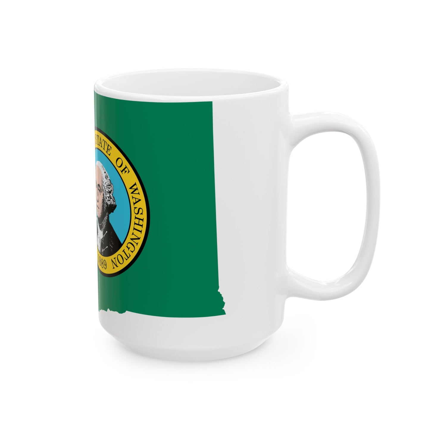 Flag map of Washington (United States) White Coffee Mug
