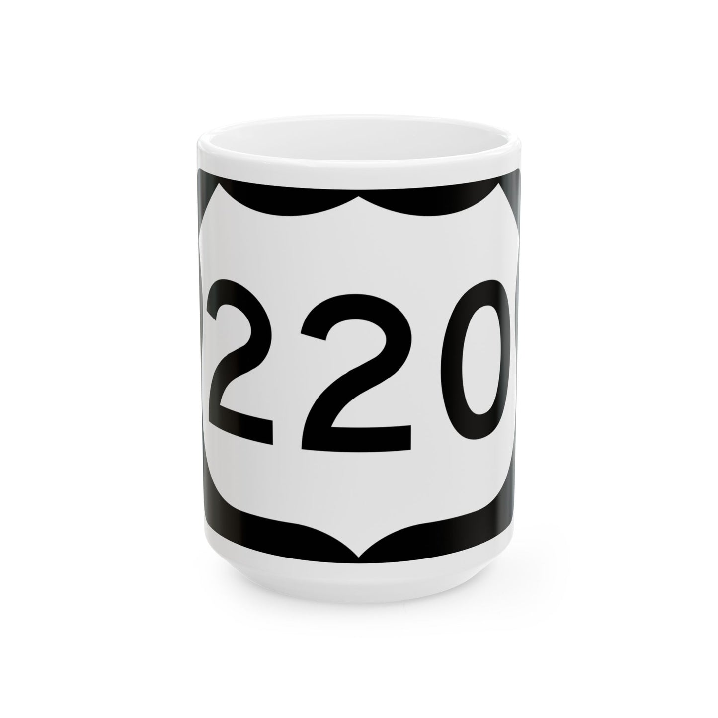 US 220 NY (New York) (Road Sign) White Coffee Mug
