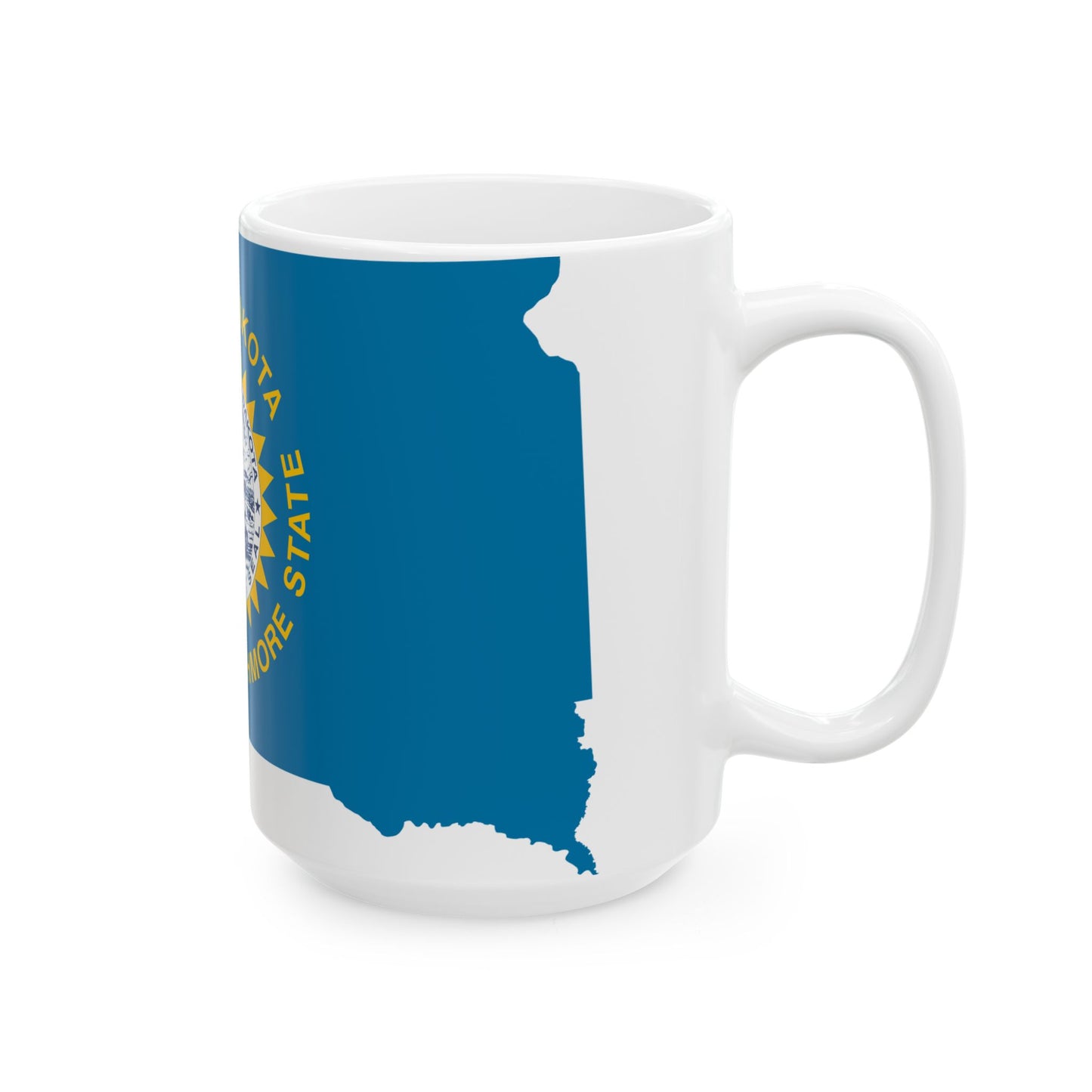 Flag-map of South Dakota (United States) White Coffee Mug