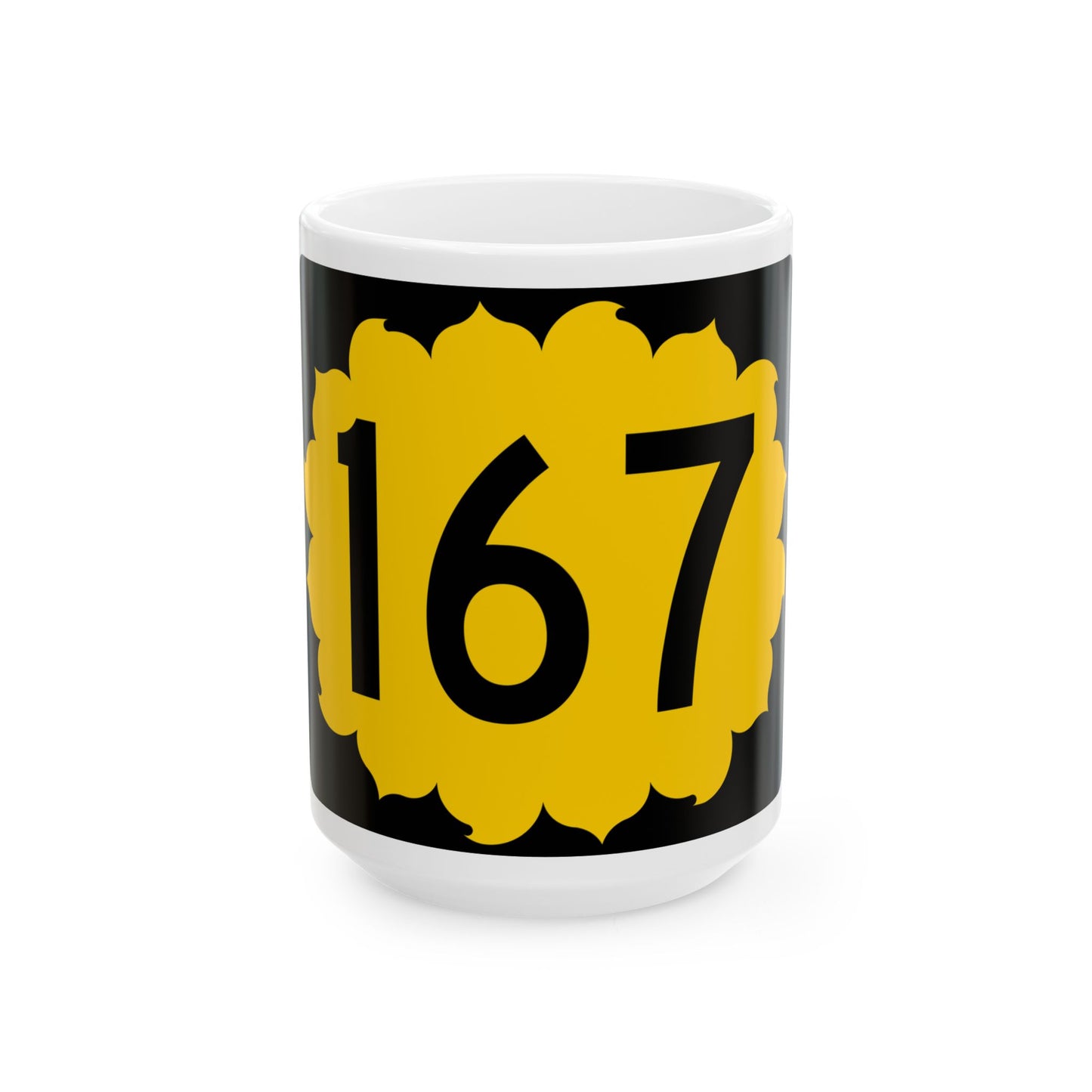 K-167 (Kansas) (Road Sign) White Coffee Mug