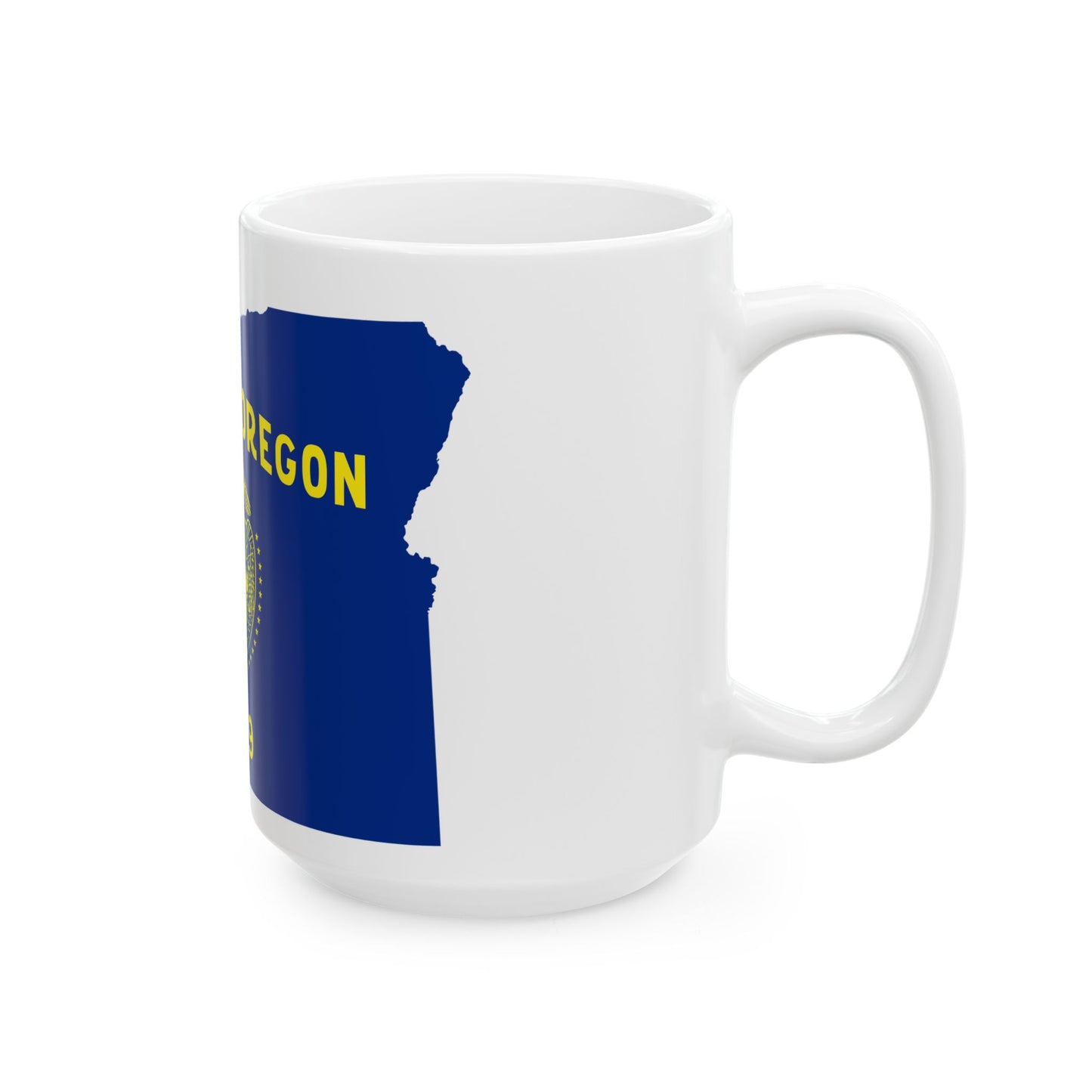 Flag-map of Oregon (United States) White Coffee Mug