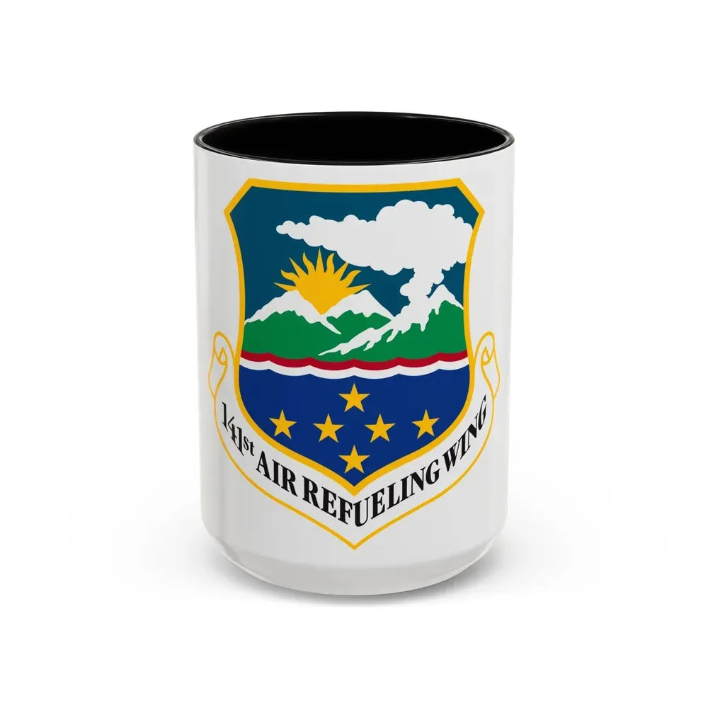 141st Air Refueling Wing (U.S. Air Force) Accent Coffee Mug 15oz Black - Go Mug Yourself