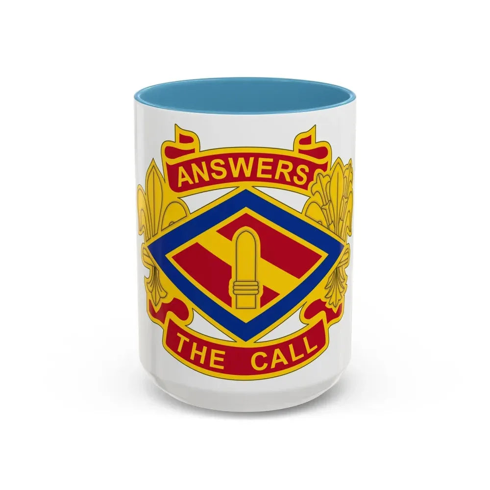 142 Field Artillery Brigade 2 (U.S. Army) Accent Coffee Mug 15oz Light Blue - Go Mug Yourself