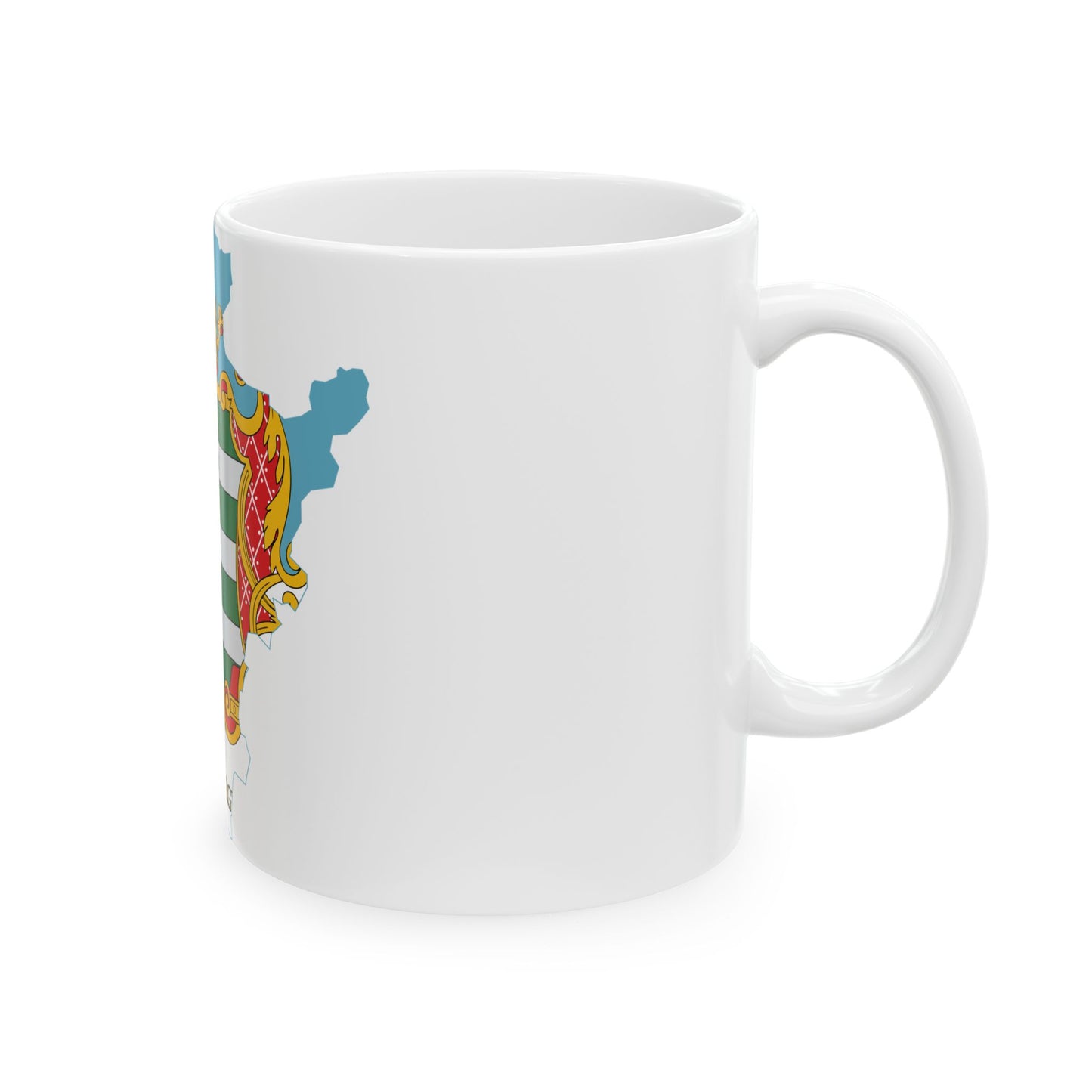 Flag-map of Bekes County (Hungary) White Coffee Mug
