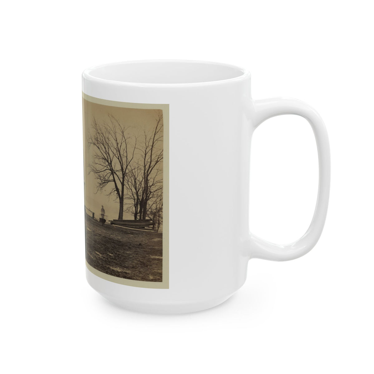 Workers Constructing A Wood Building (U.S. Civil War) White Coffee Mug