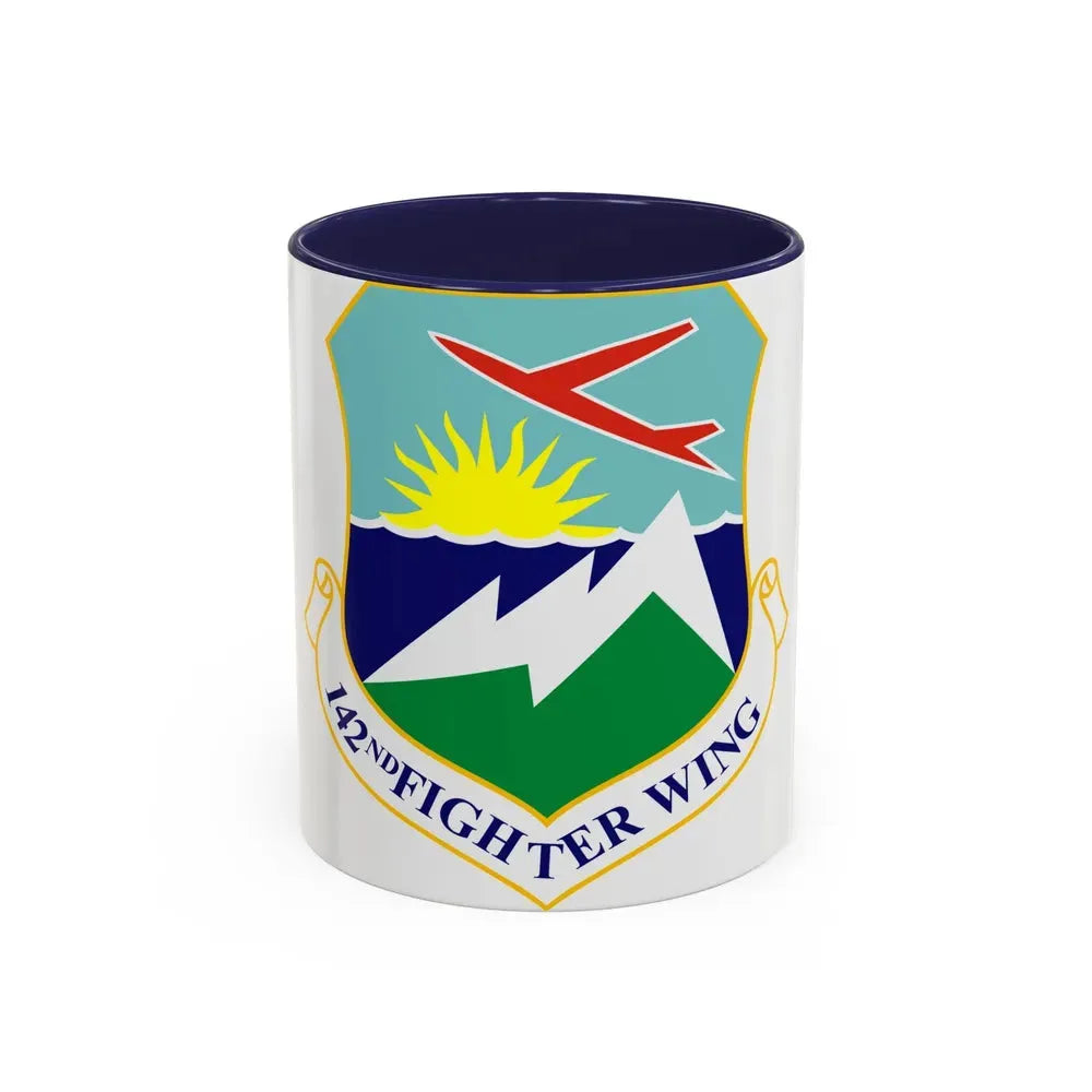 142nd Fighter Wing (U.S. Air Force) Accent Coffee Mug 11oz Navy - Go Mug Yourself