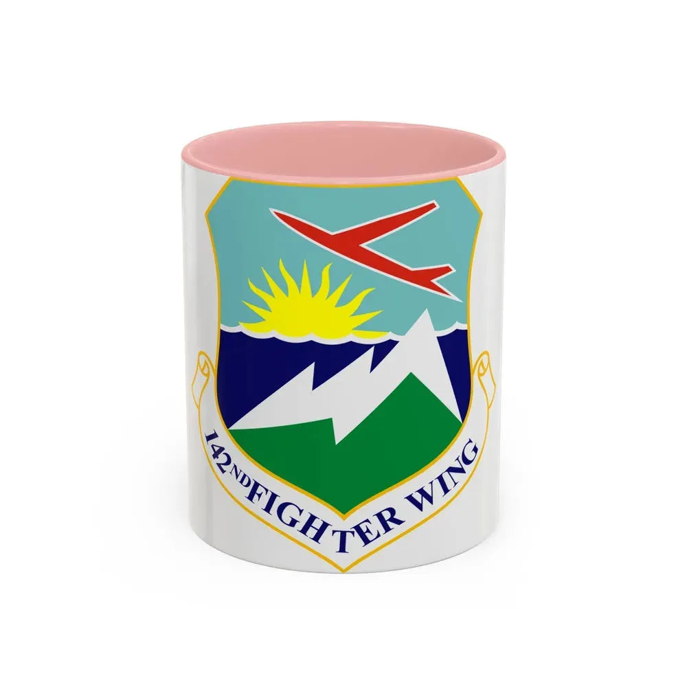 142nd Fighter Wing (U.S. Air Force) Accent Coffee Mug 11oz Pink - Go Mug Yourself