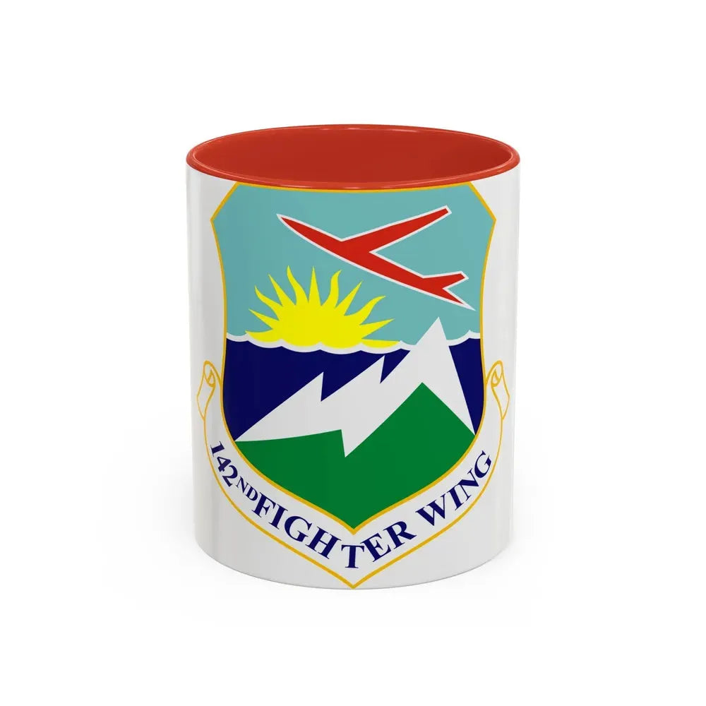 142nd Fighter Wing (U.S. Air Force) Accent Coffee Mug 11oz Red - Go Mug Yourself