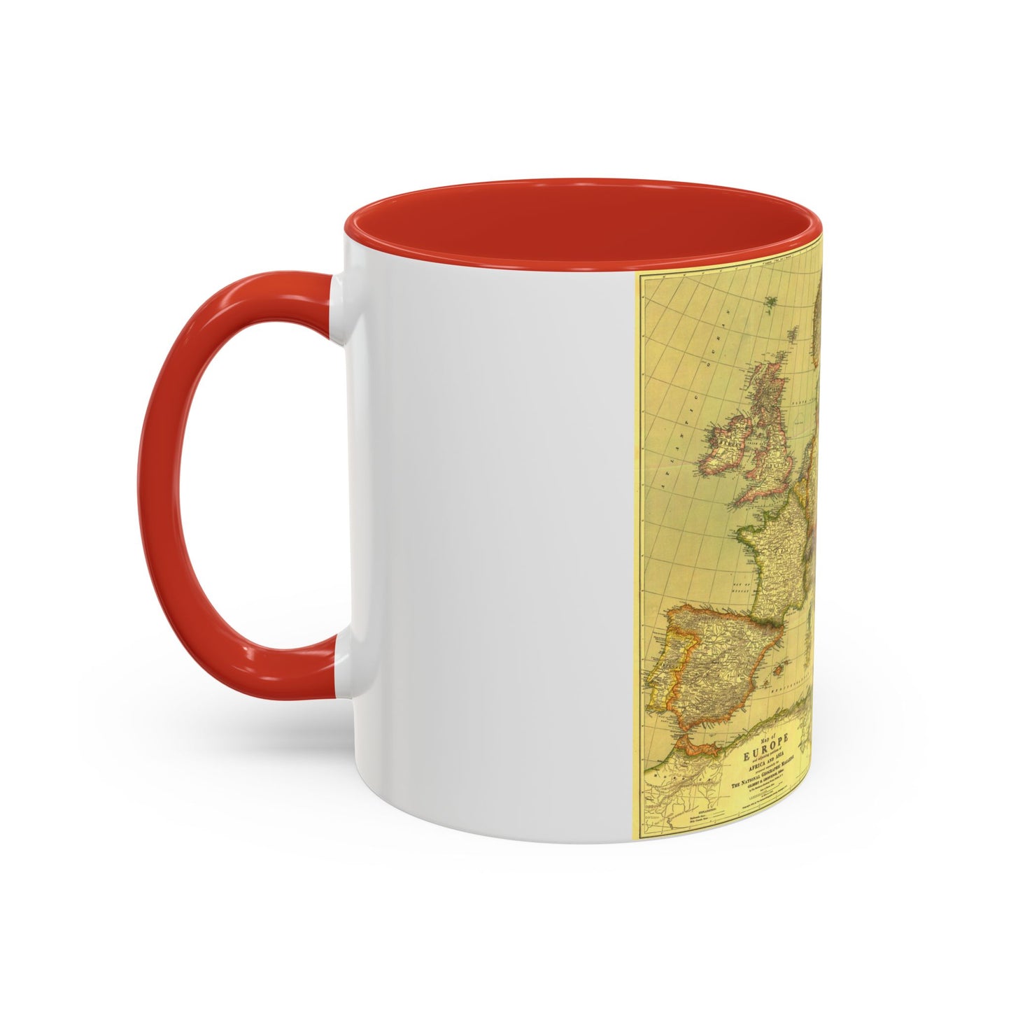 Europe and Africa and Asia (1915) (Map) Accent Coffee Mug