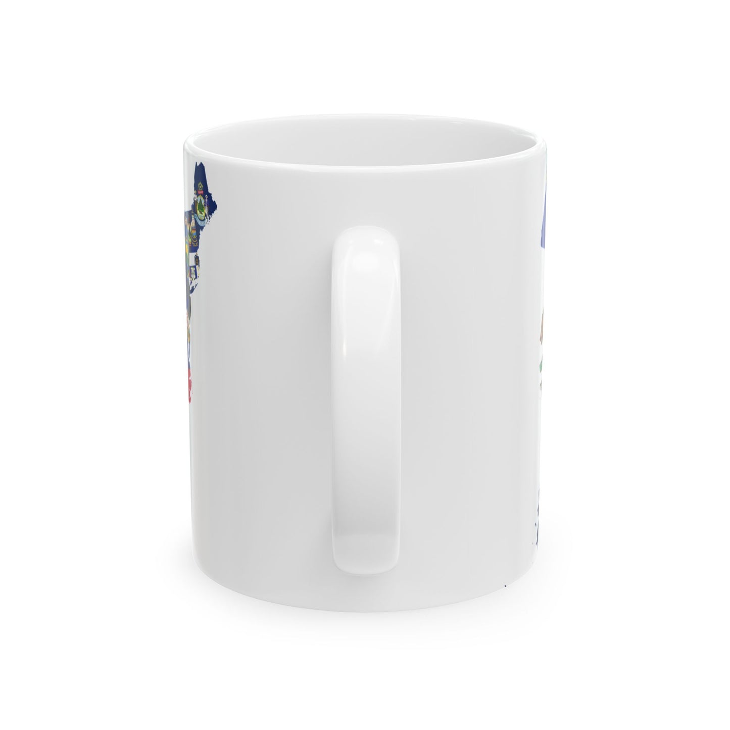 Flag-map of the 50 states of the United States (United States) White Coffee Mug