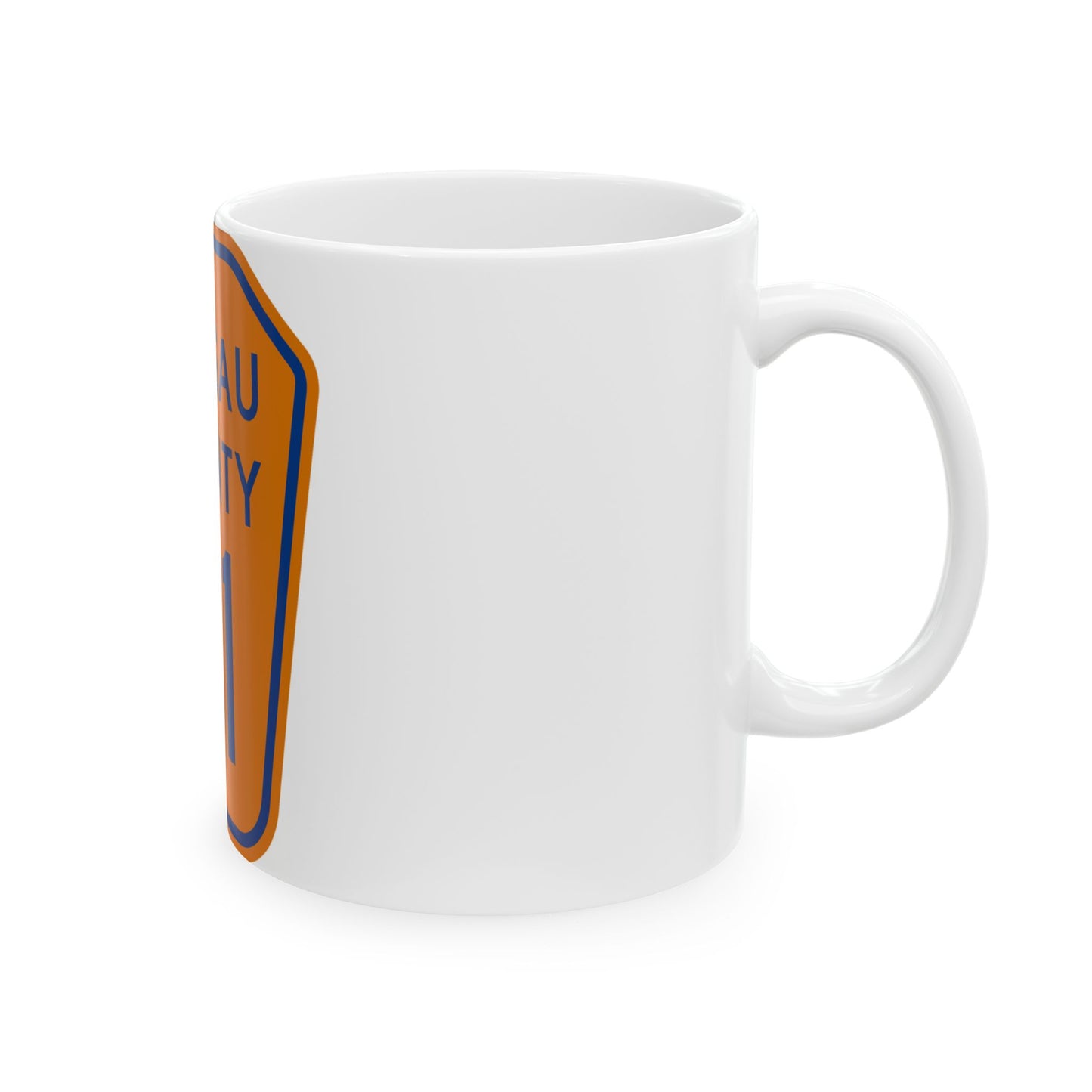 Nassau County 21 NY (New York) (Road Sign) White Coffee Mug