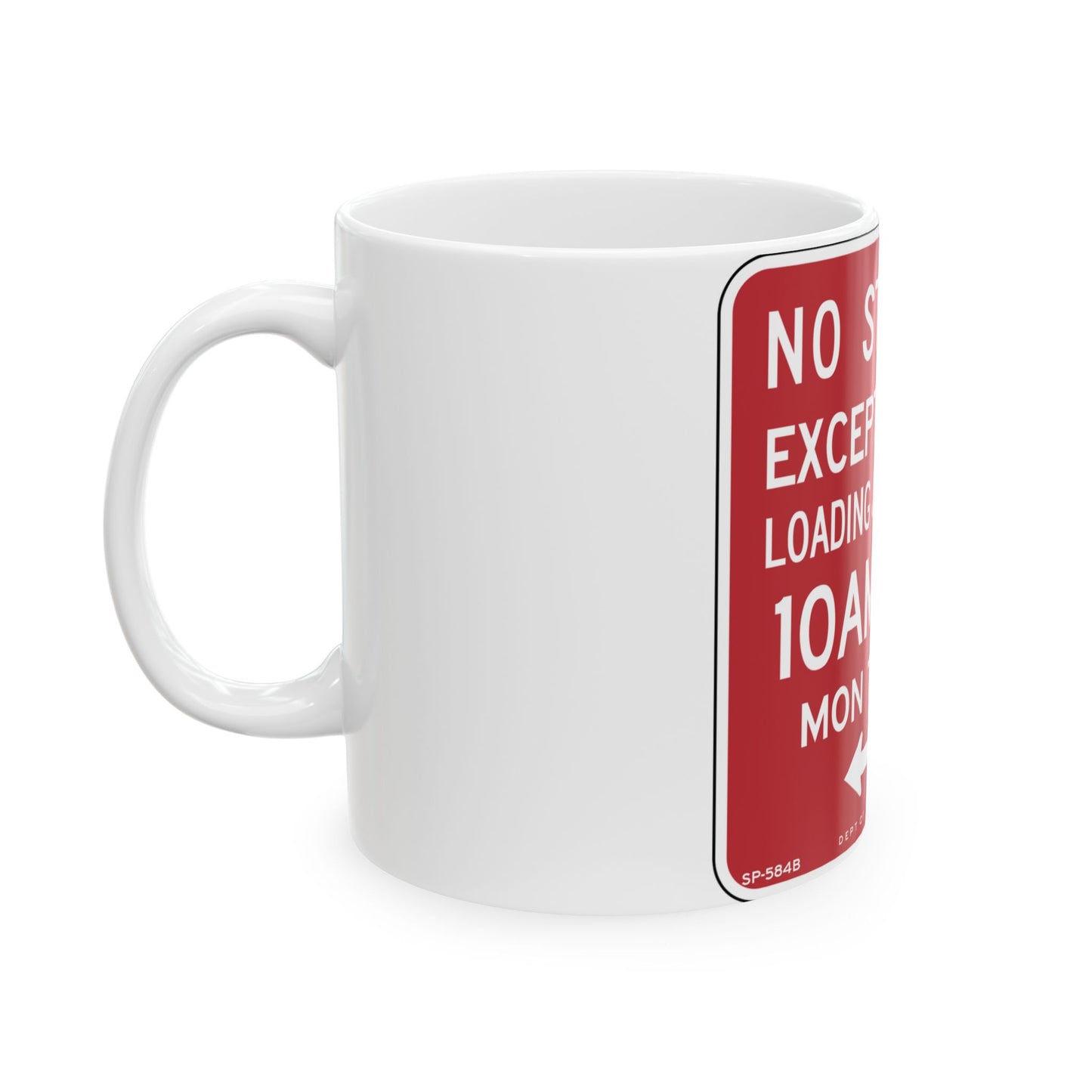 NYCDOT SP-584B (New York) (Road Sign) White Coffee Mug