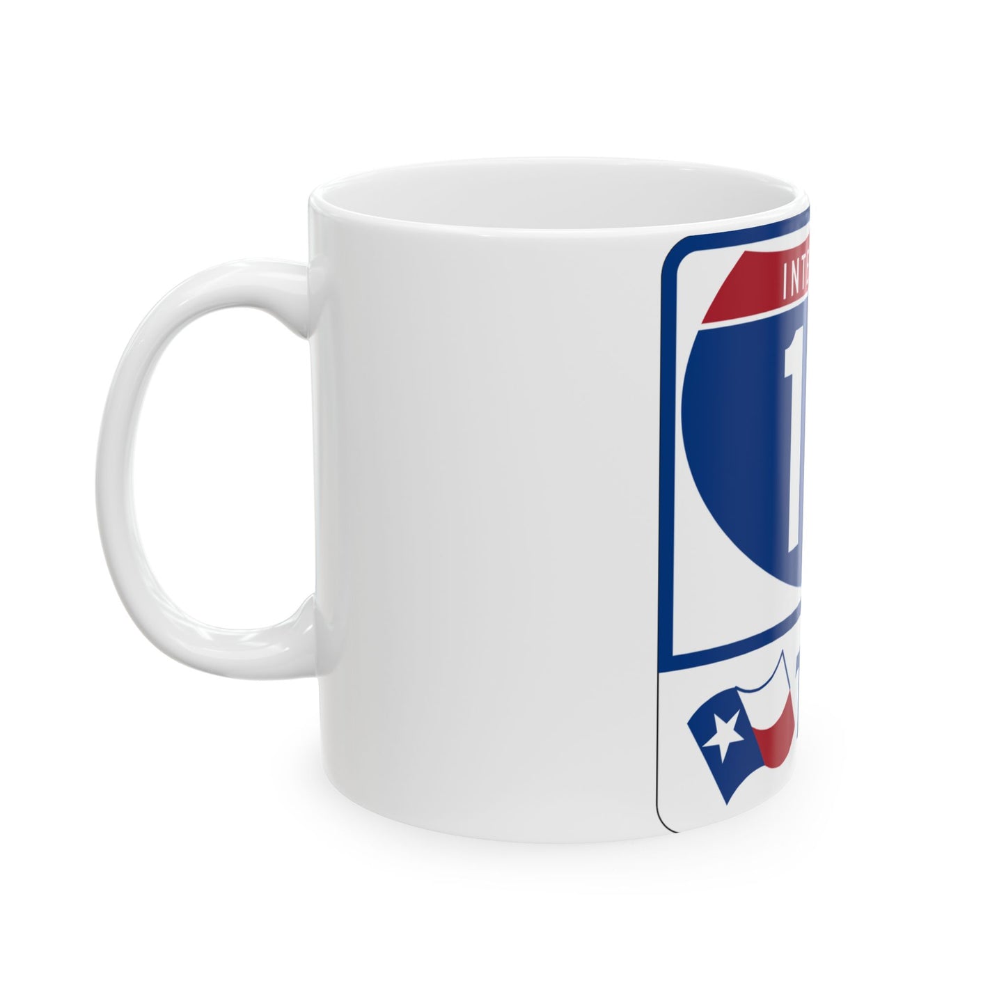 Toll Texas Interstate Highway 10 (Texas) (Road Sign) White Coffee Mug