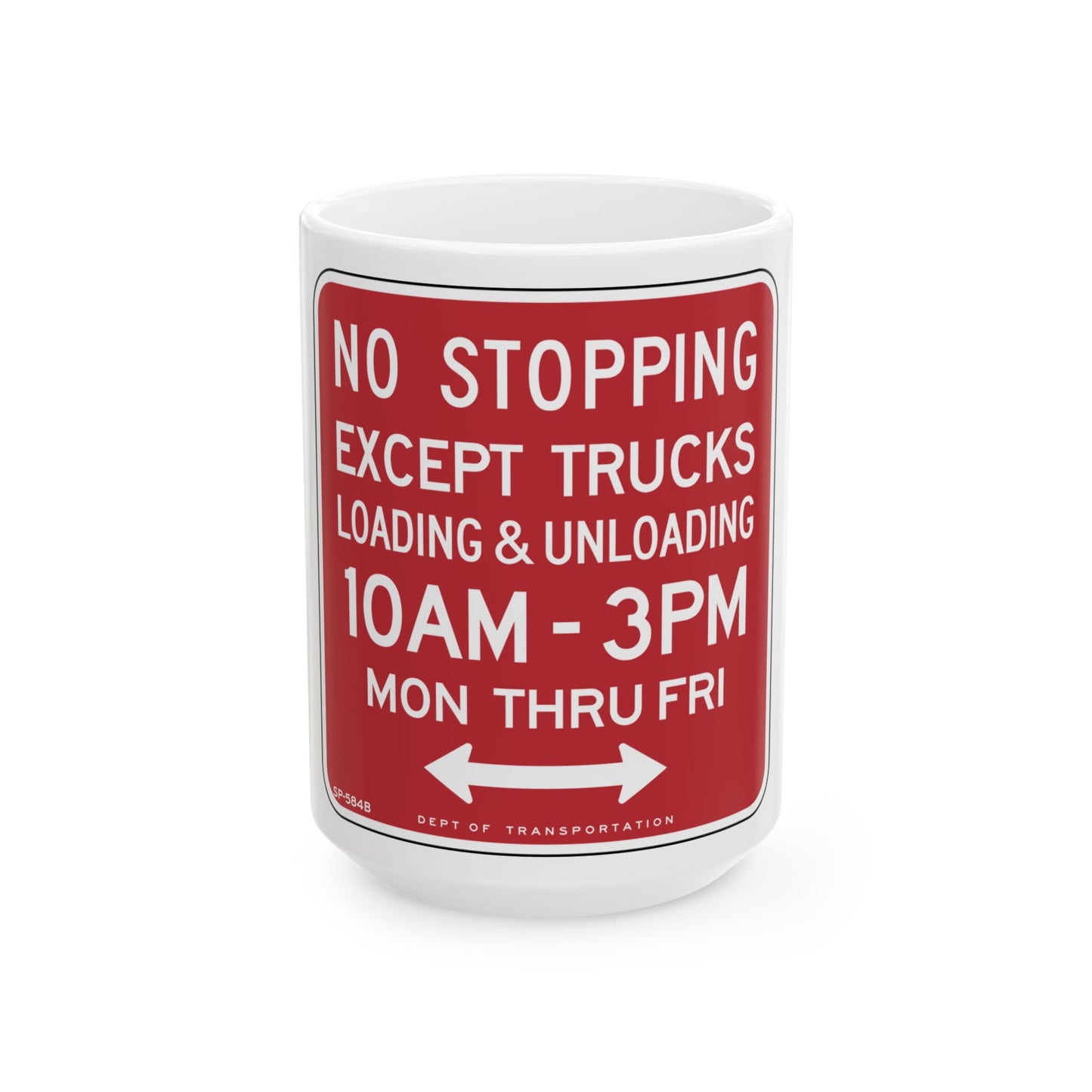 NYCDOT SP-584B (New York) (Road Sign) White Coffee Mug