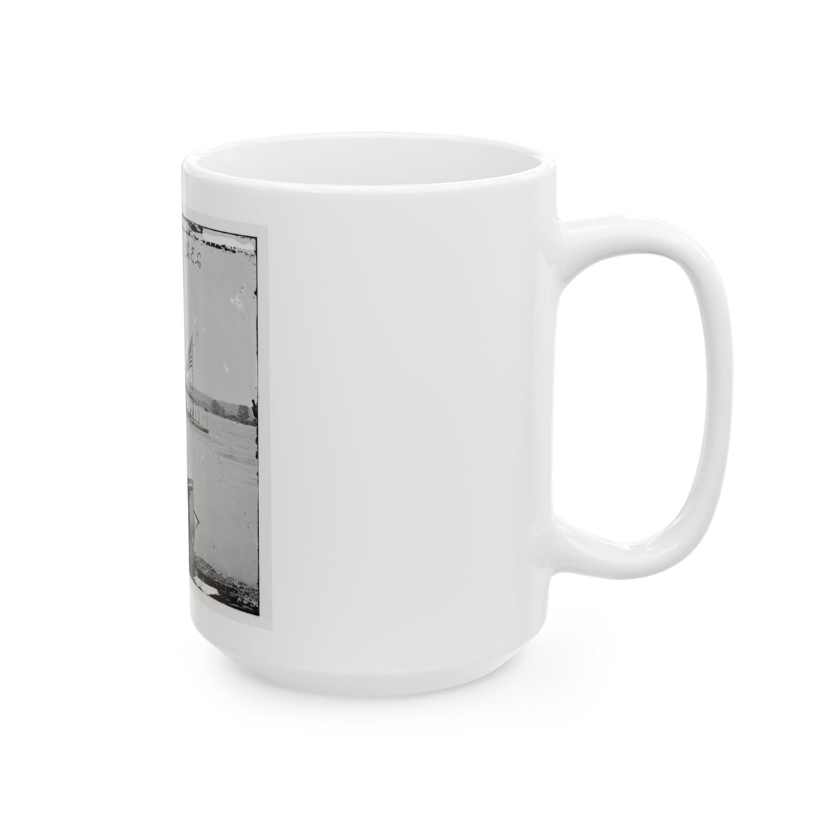 James River, Va. Monitor U.S.S. Onondaga; Soldiers In Rowboat In Foreground (U.S. Civil War) White Coffee Mug