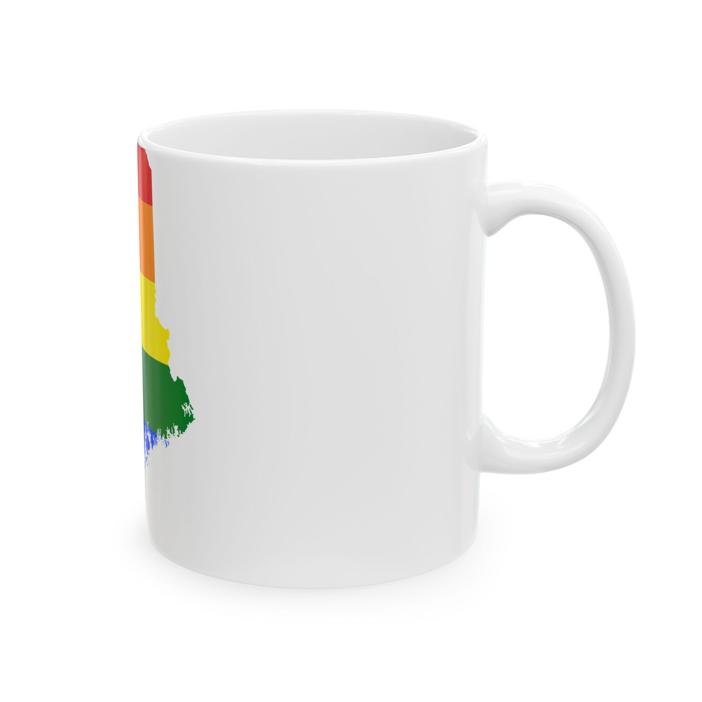 LGBT flag map of Maine (United States) White Coffee Mug