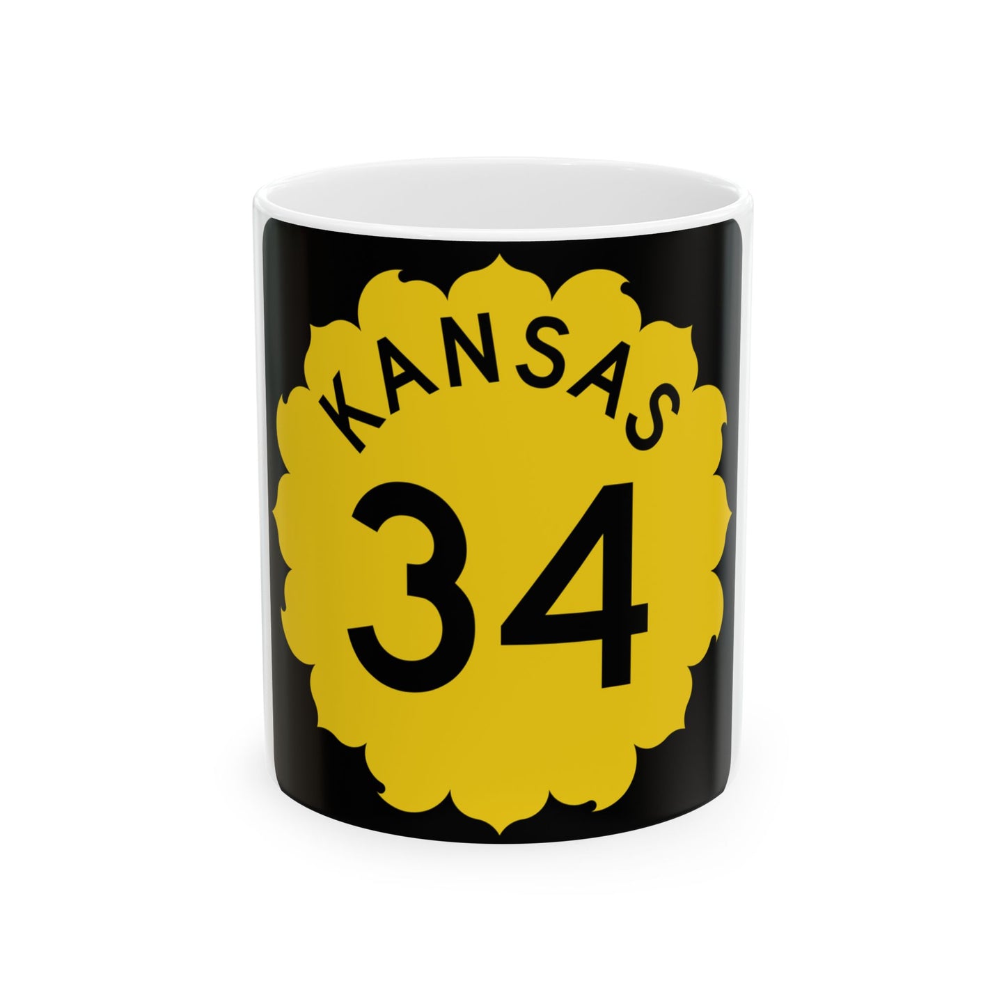 K-34 1962 (Kansas) (Road Sign) White Coffee Mug