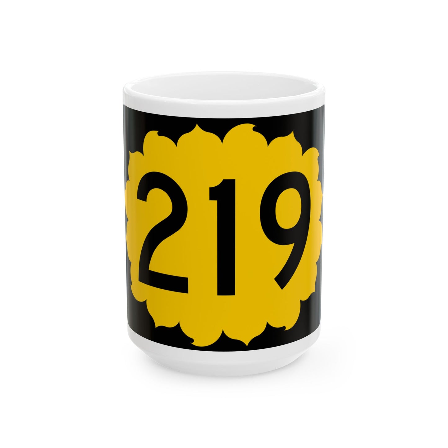 K-219 (Kansas) (Road Sign) White Coffee Mug
