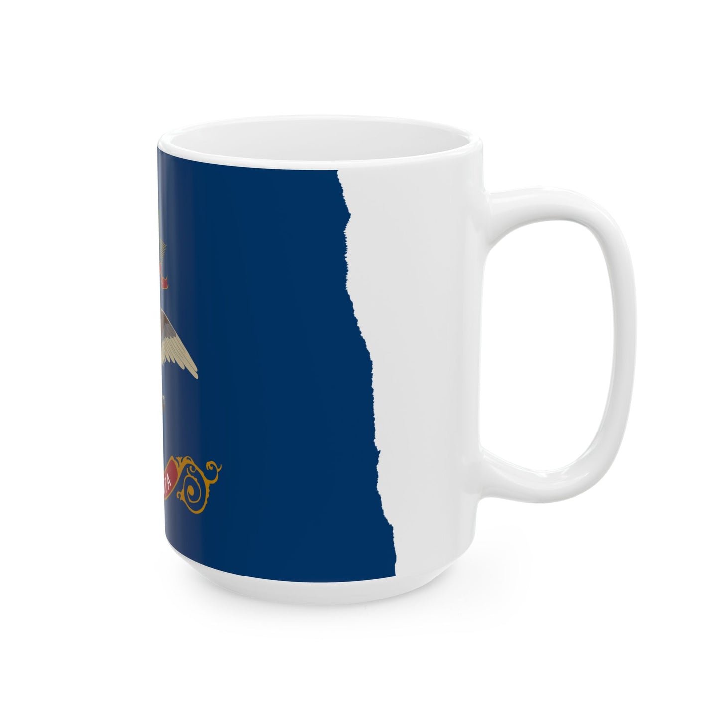 Flag-map of North Dakota (United States) White Coffee Mug