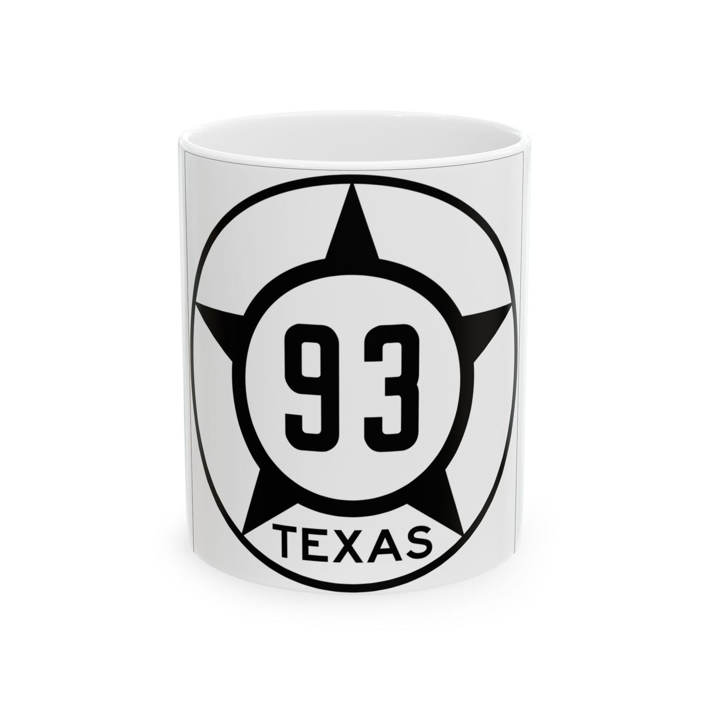 Old Texas 93 (Texas) (Road Sign) White Coffee Mug