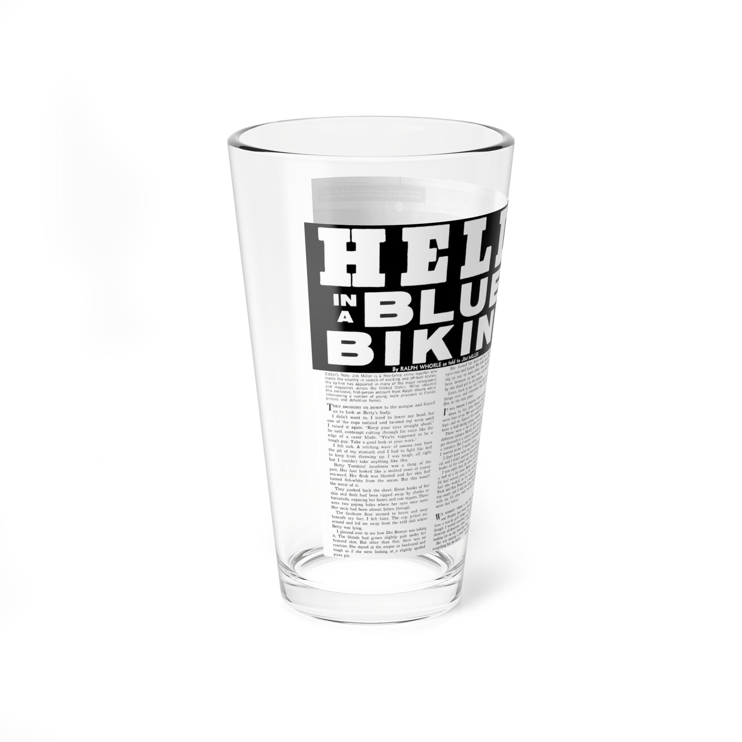 Hell In A Blue Bikini, Man's Daring, November 1962 - Pint Glass 16oz