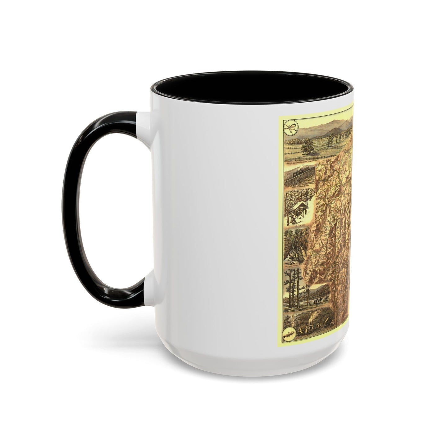 USA - New Hampshire's White Mountains (1937) (Map) Accent Coffee Mug-Go Mug Yourself
