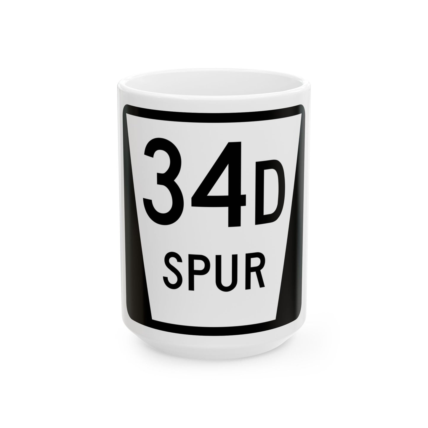 N SPUR 34D (Nebraska) (Road Sign) White Coffee Mug