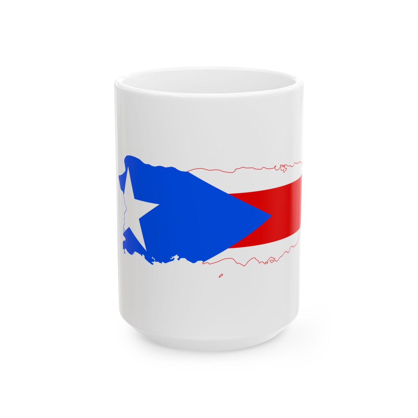 Flag-map of Puerto Rico (United States) White Coffee Mug