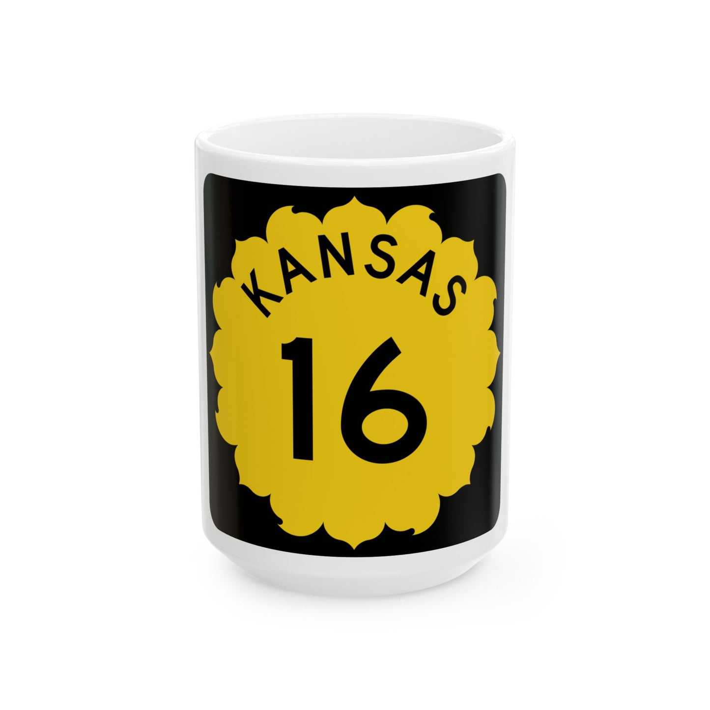 K-16 1962 (Kansas) (Road Sign) White Coffee Mug