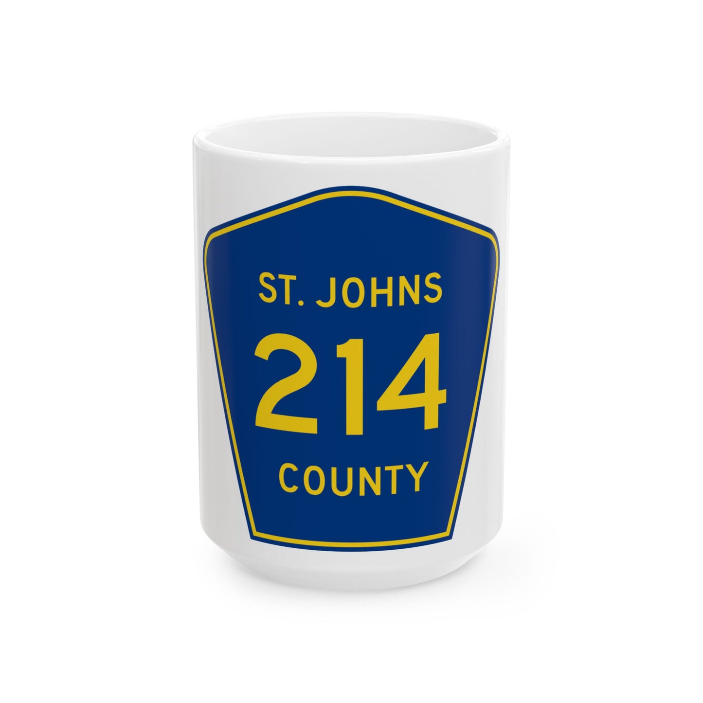 St. Johns County 214 (Florida) (Road Sign) White Coffee Mug