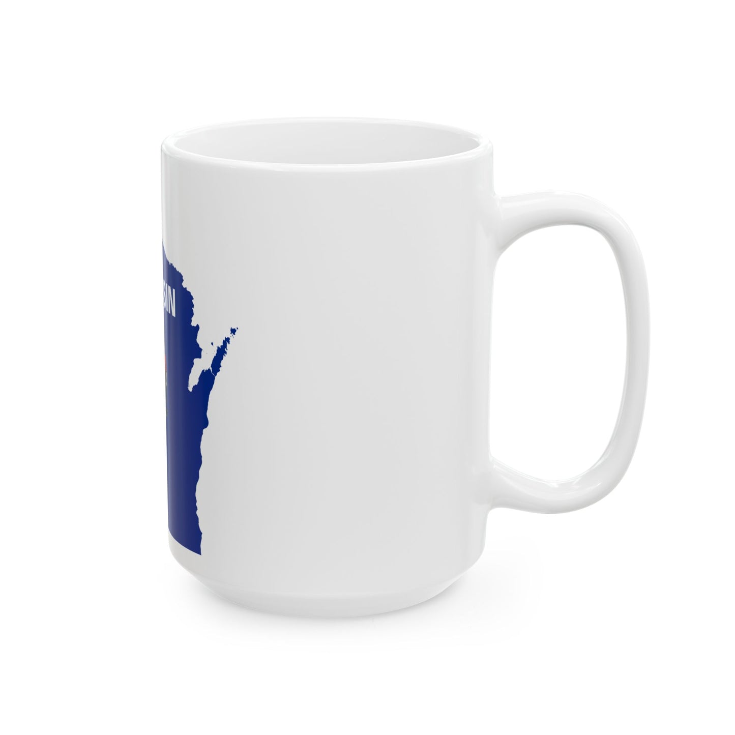 Flag map of Wisconsin (United States) White Coffee Mug
